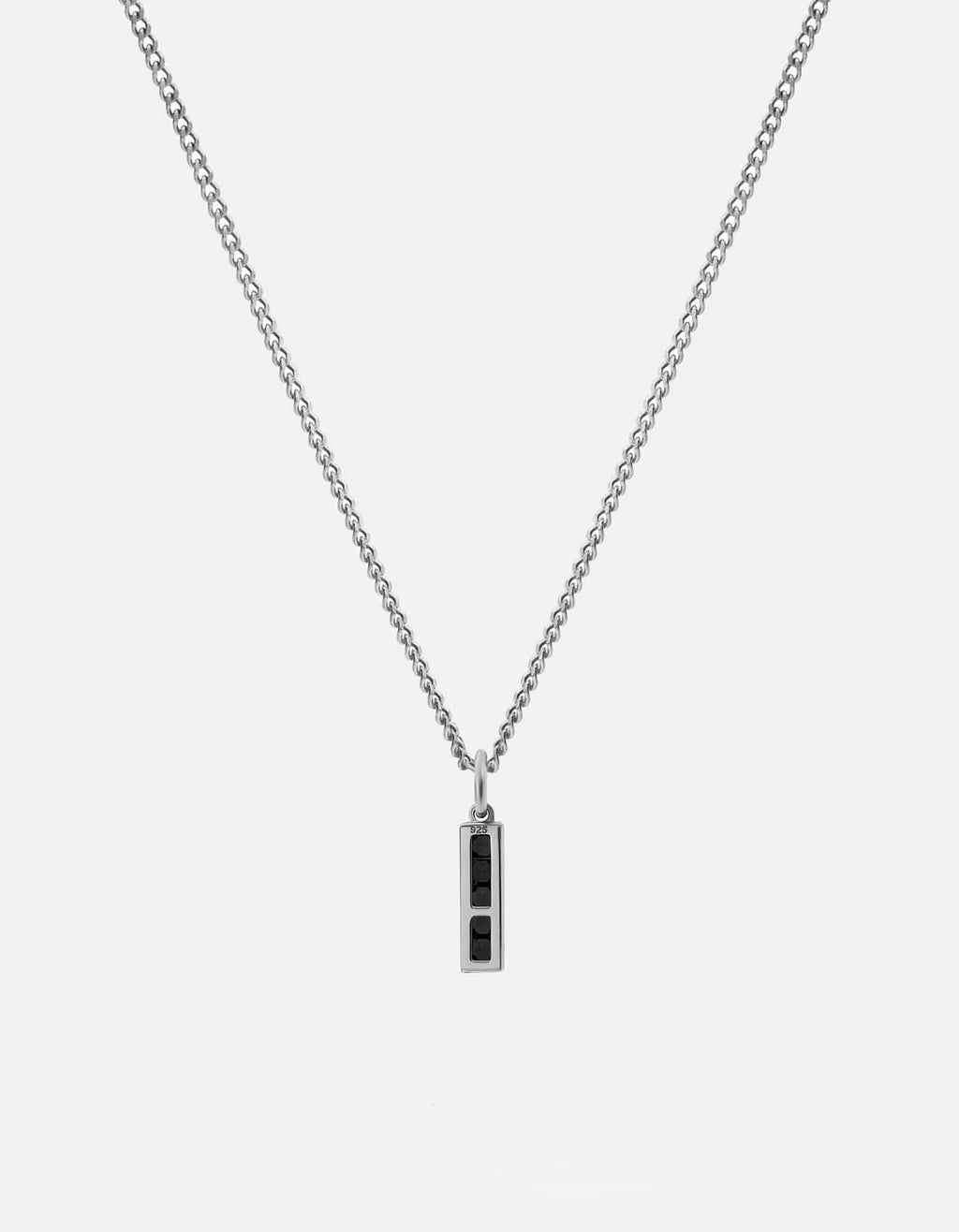 Slim Totem Onyx Pendant Necklace, Sterling Silver