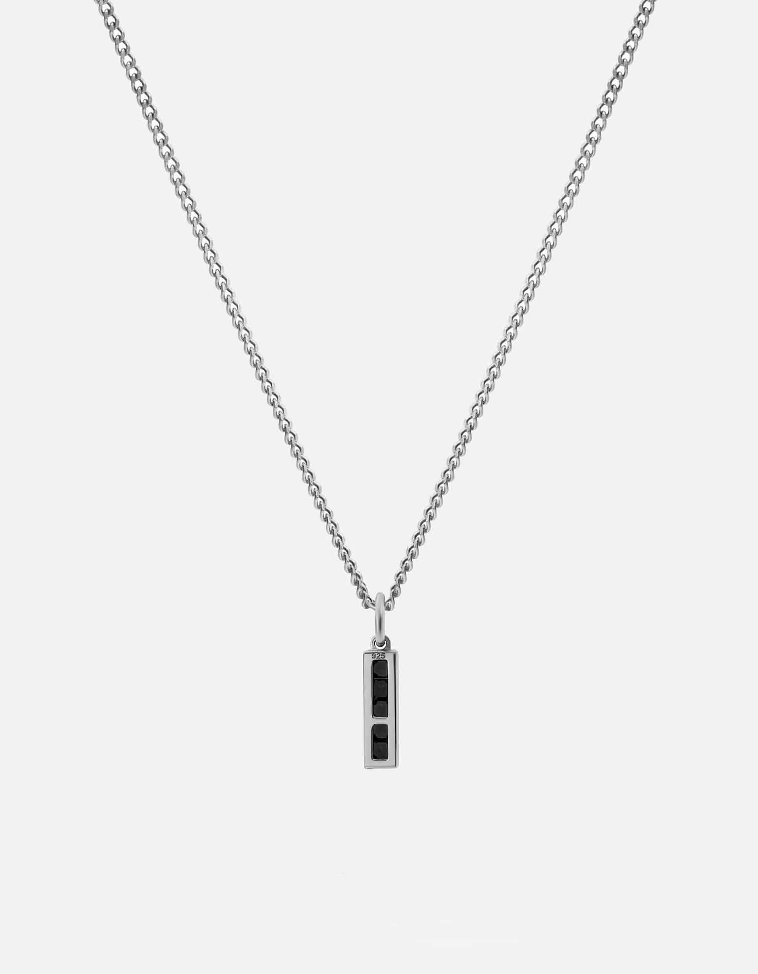 Slim Totem Onyx Pendant Necklace, Sterling Silver