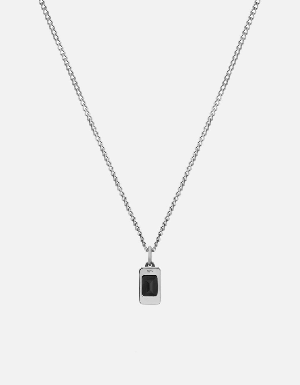 Valor Onyx Pendant Necklace, Sterling Silver