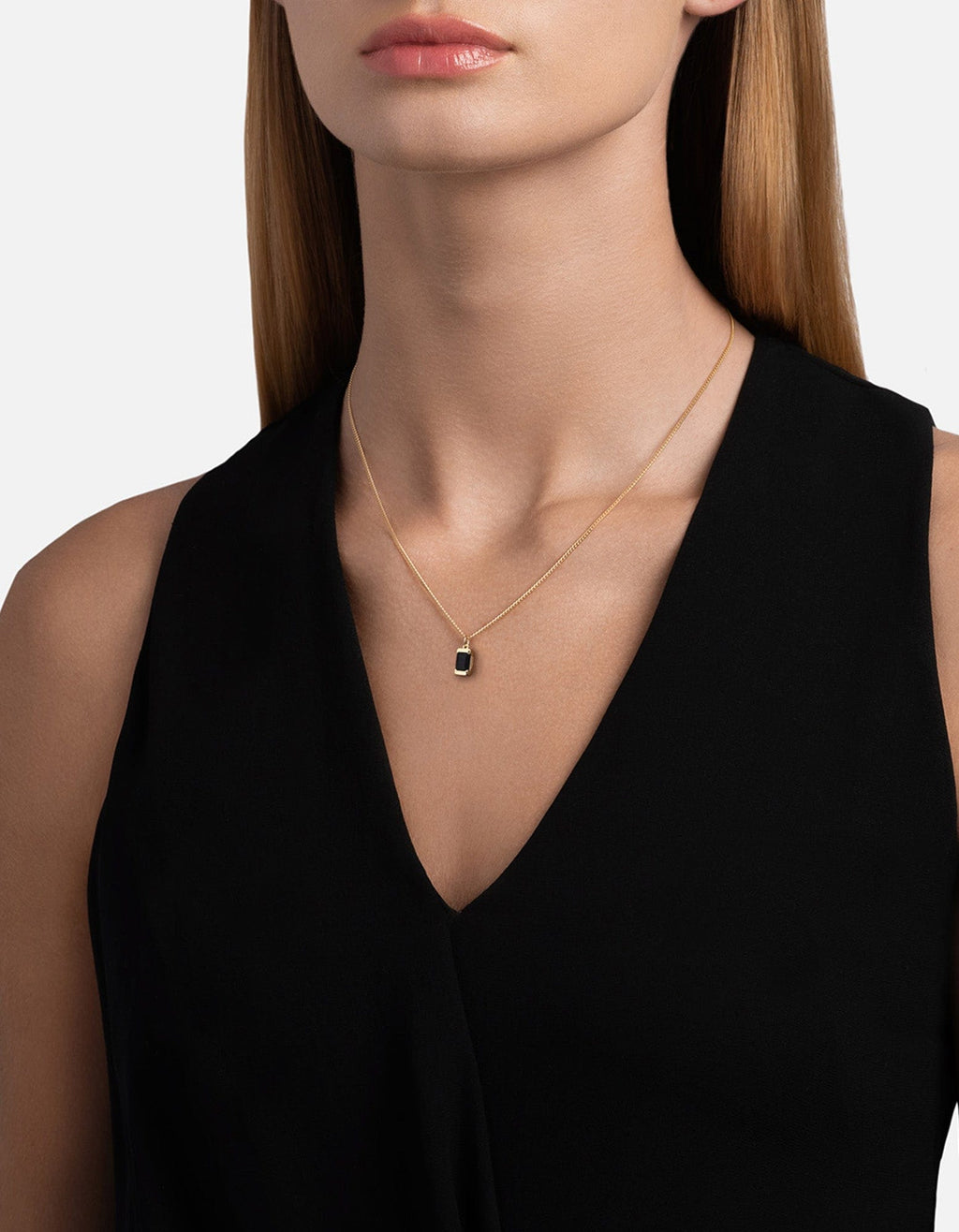 Valor Onyx Necklace, Gold Vermeil