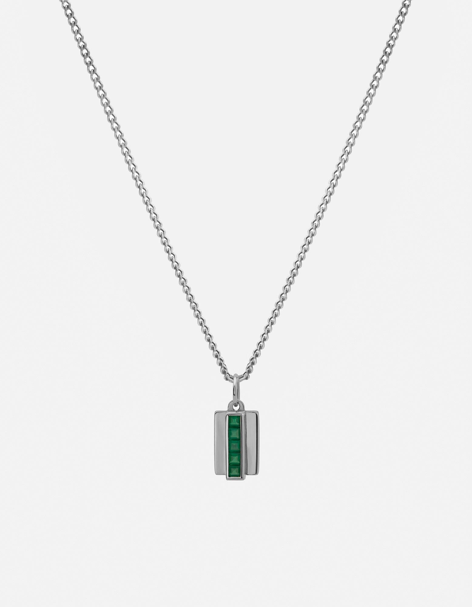 Miansai Necklaces Vertigo Agate Necklace, Sterling Silver Green / 21 in.