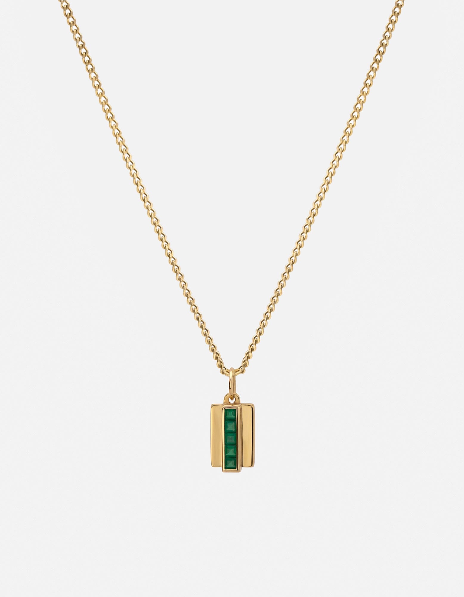 Miansai Necklaces Vertigo Agate Necklace, Gold Vermeil Green / 21 in.