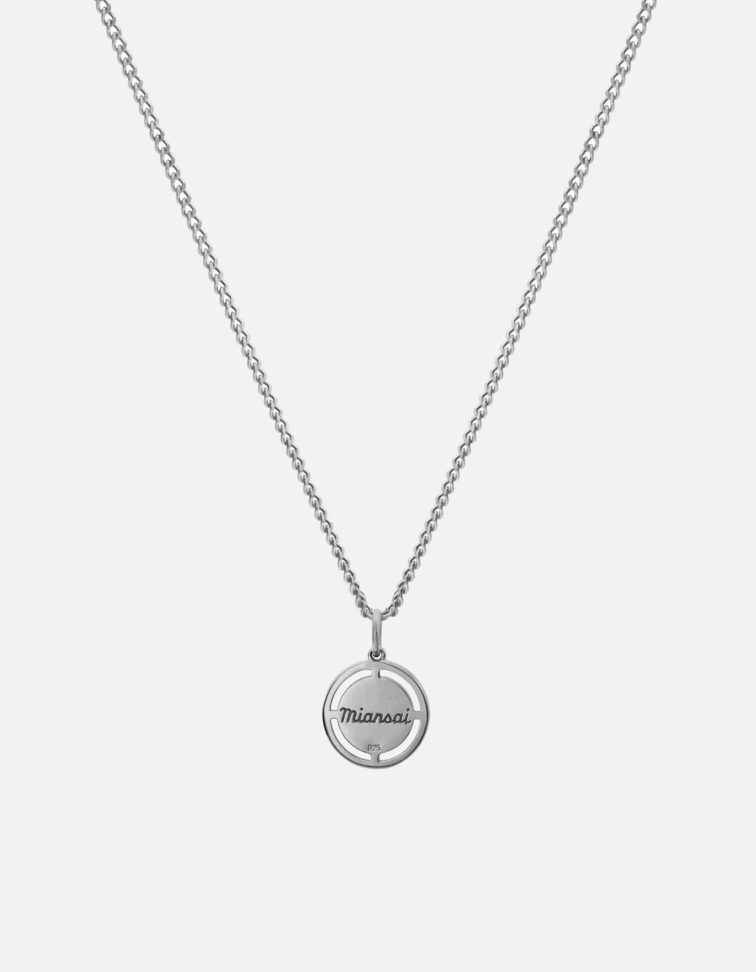 Compass Onyx Necklace, Sterling Silver