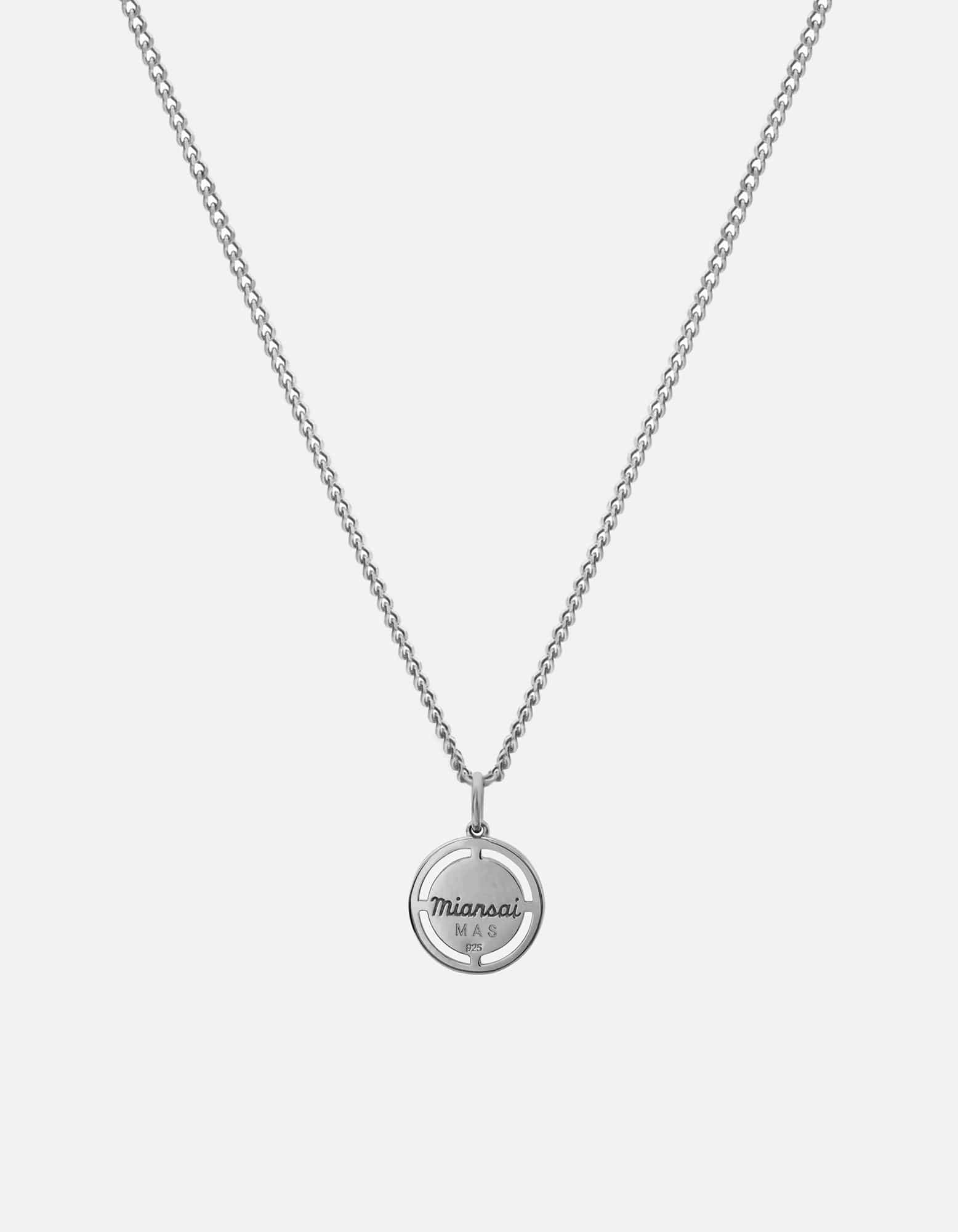 Compass Onyx Necklace, Sterling Silver