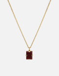 Miansai Necklaces Lennox Cornelian Necklace, Gold Vermeil Red / 24 in. / Monogram: No