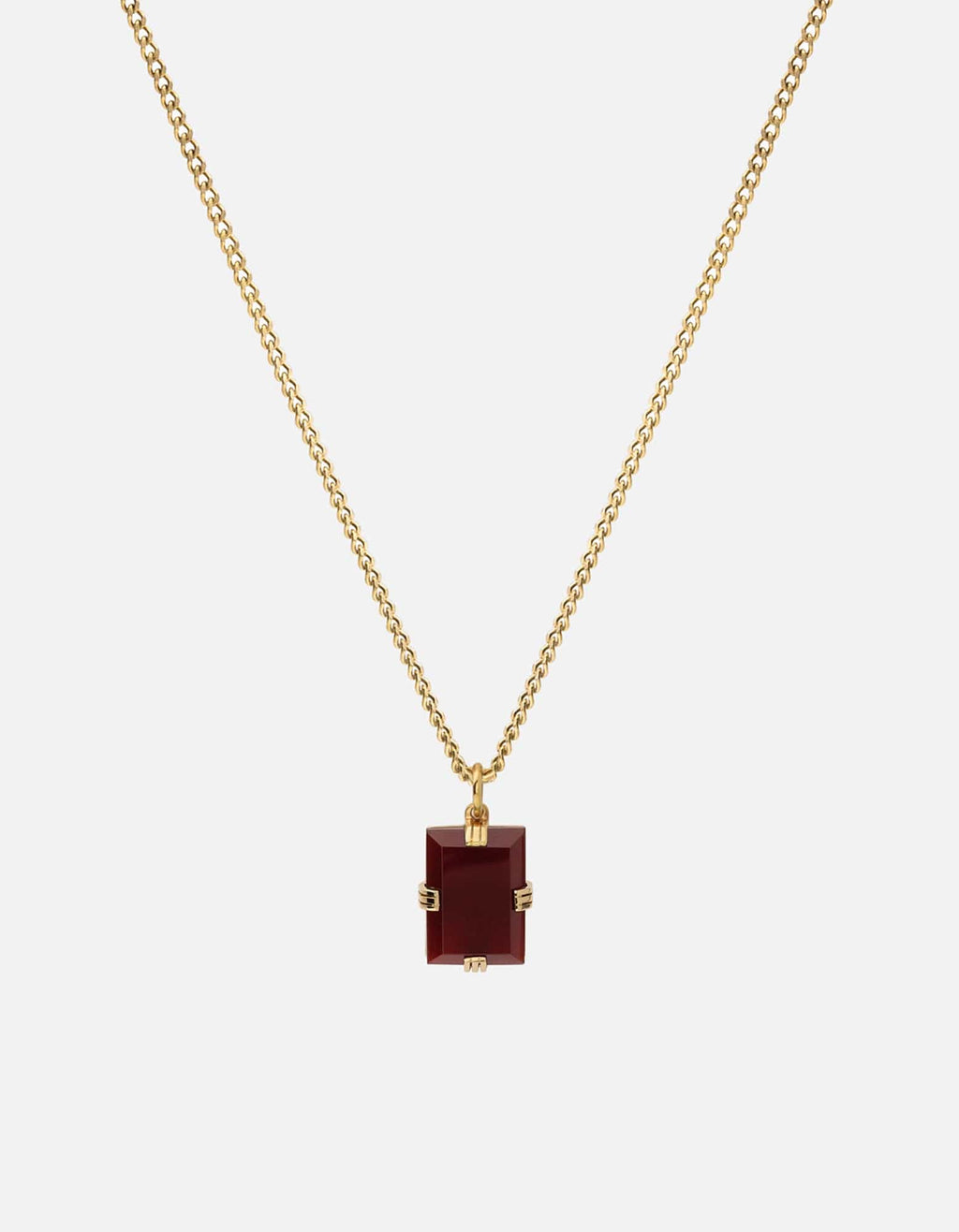 Miansai Necklaces Lennox Cornelian Necklace, Gold Vermeil Red / 24 in. / Monogram: No