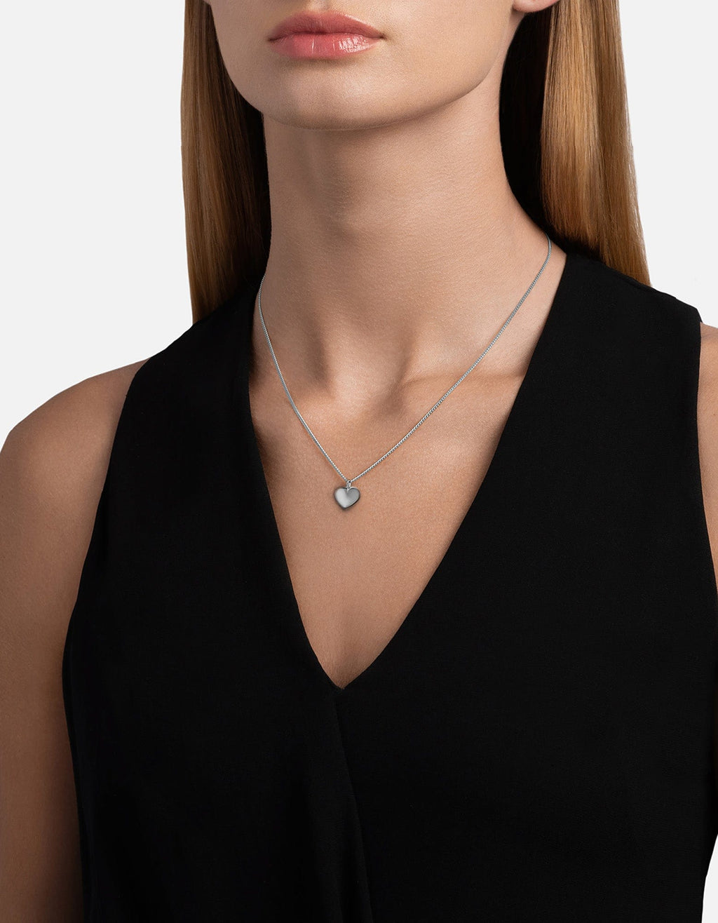 Carino Heart Necklace, Sterling Silver