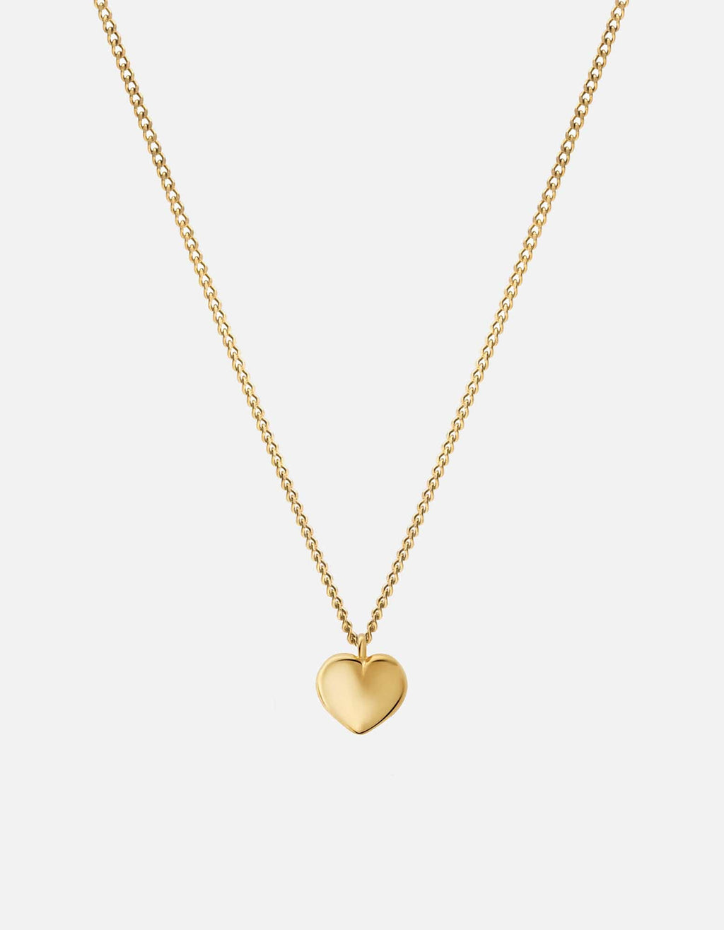 Miansai Necklaces Carino Heart Necklace, Gold Vermeil Polished Gold / 18 in. / Monogram: No