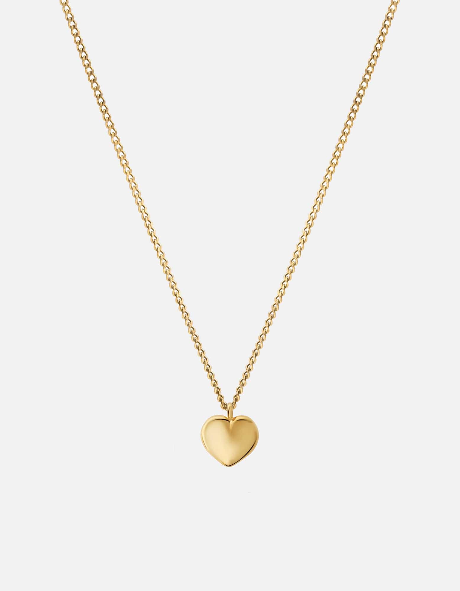Miansai Necklaces Carino Heart Necklace, Gold Vermeil Polished Gold / 18 in. / Monogram: No
