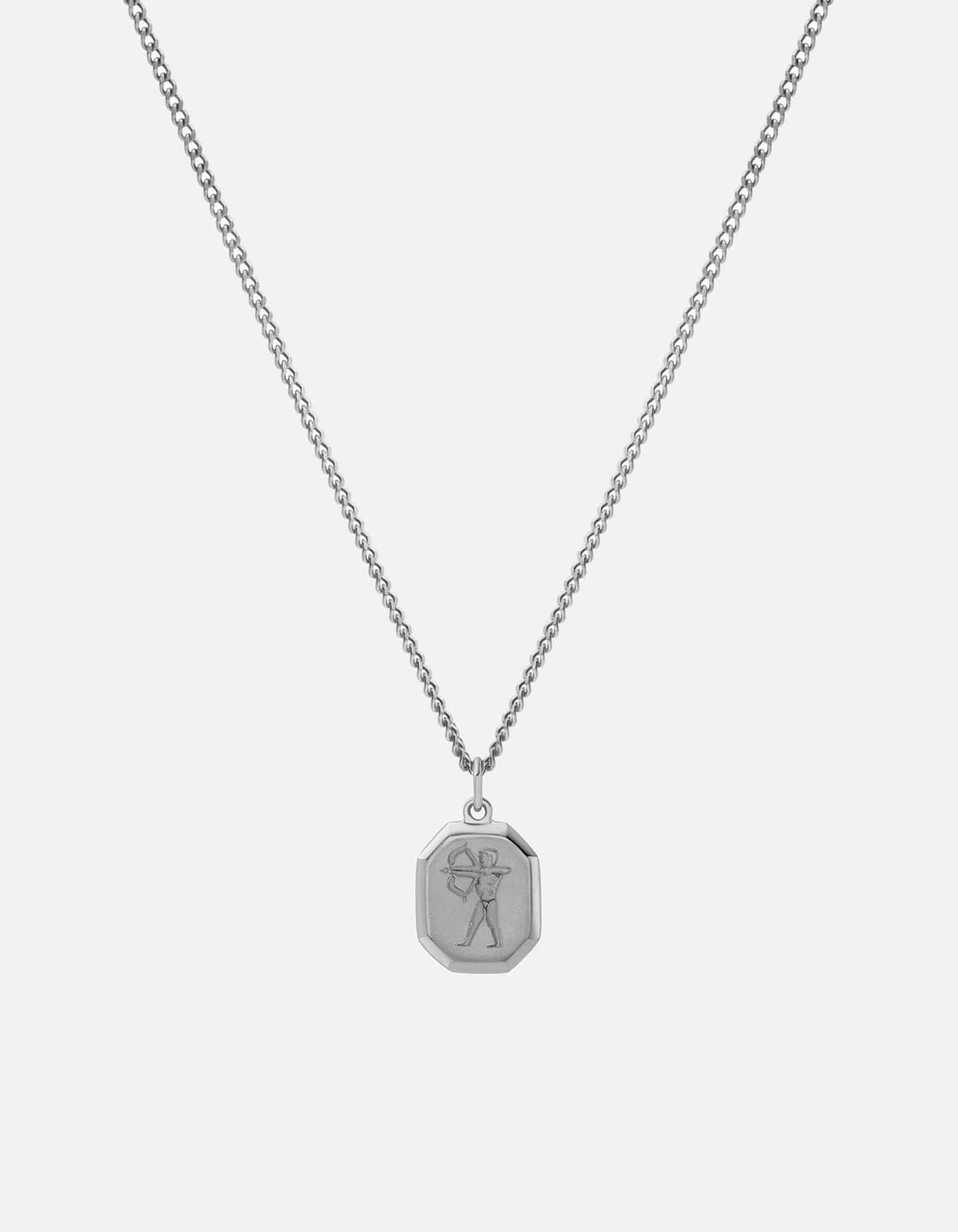 Miansai Necklaces Sagittarius Nyle Necklace, Sterling Silver Polished Silver / 21 in. / Monogram: No