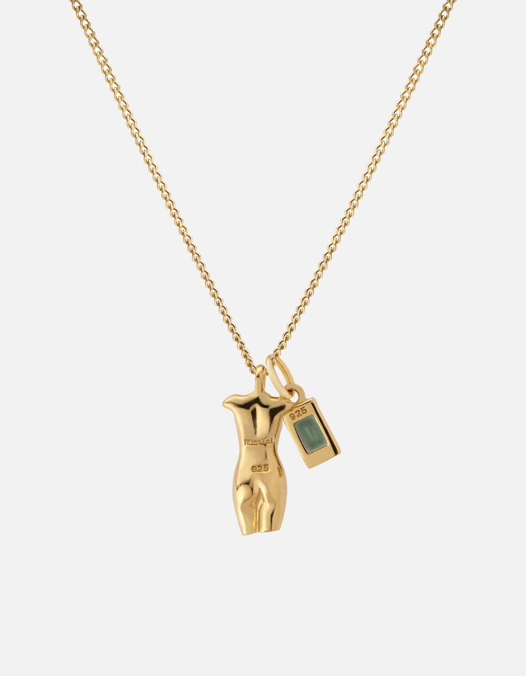 Femme Quartz Pendant Necklace, Gold Vermeil