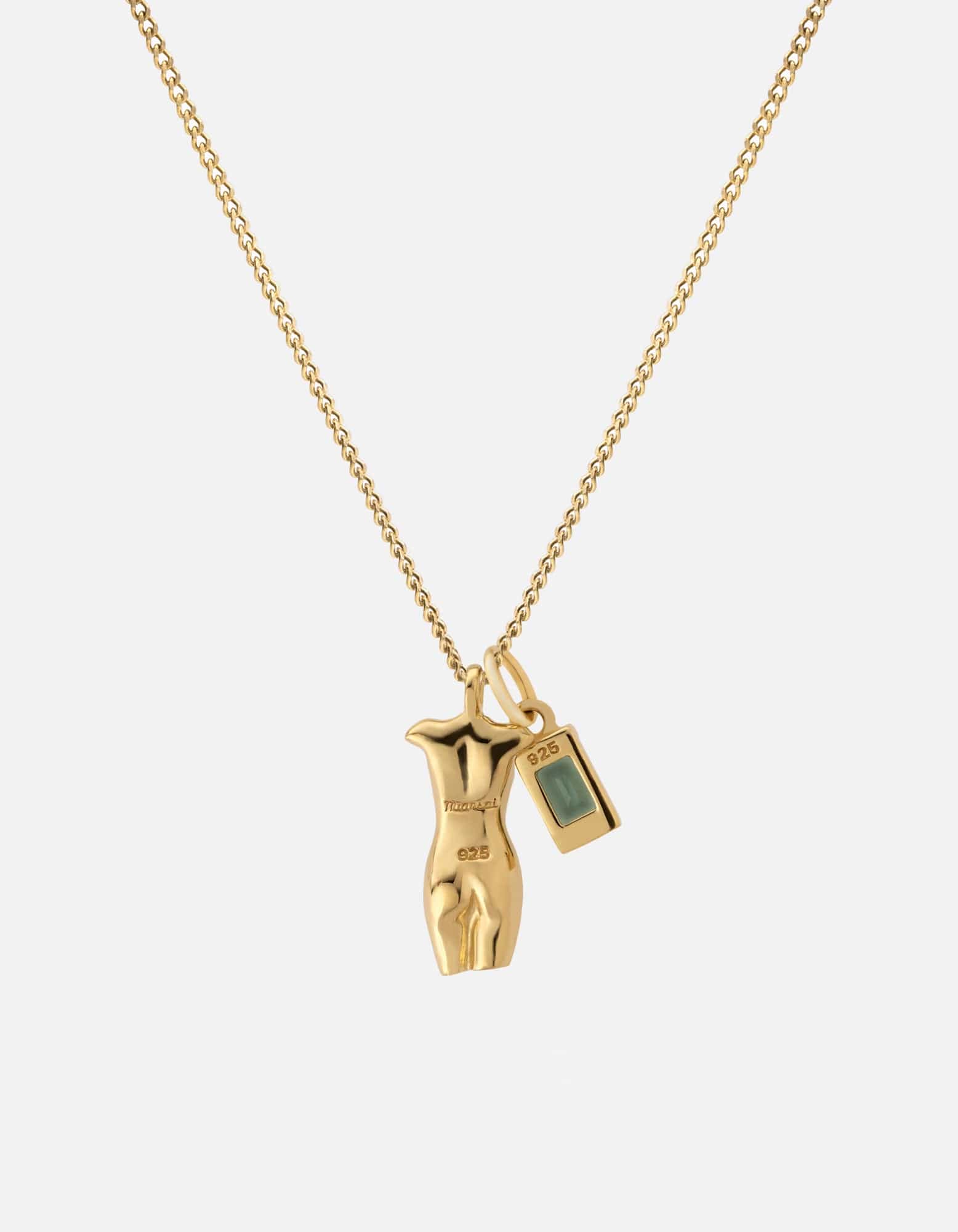Femme Quartz Pendant Necklace, Gold Vermeil