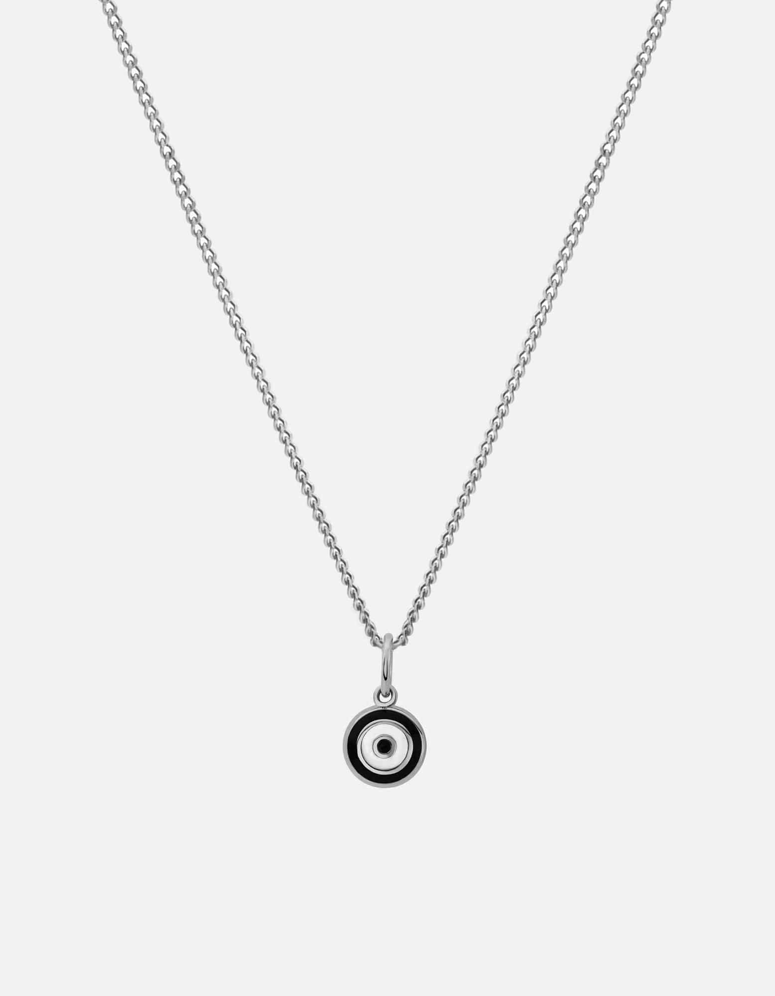 Ojos Evil Eye Necklace, Sterling Silver/Green
