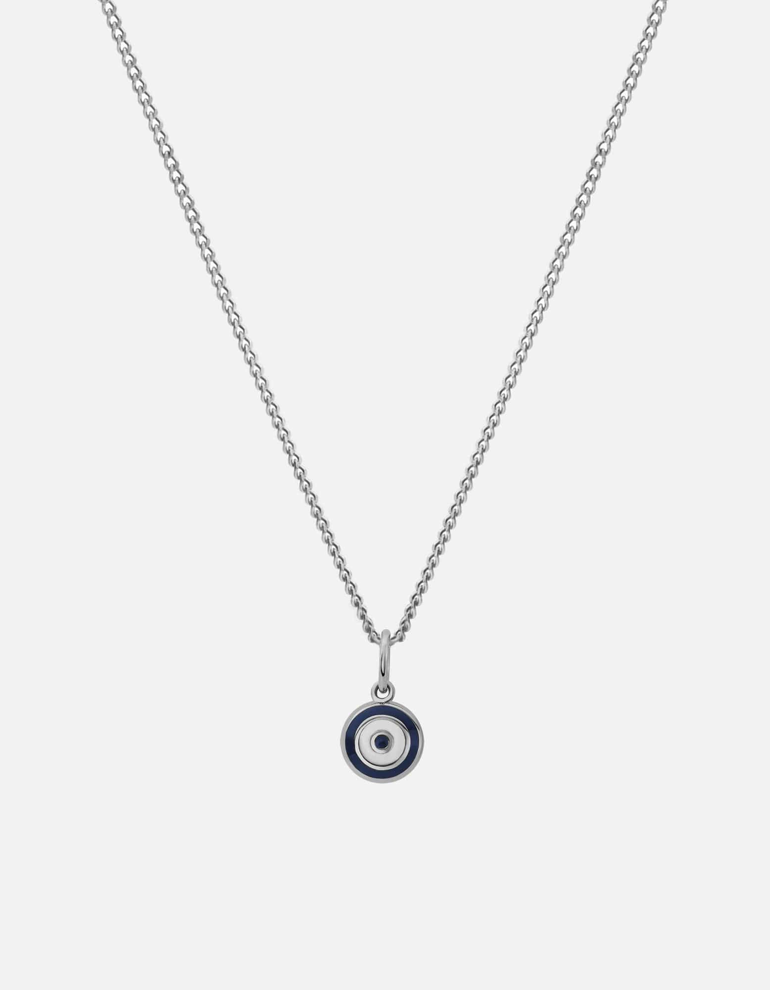 Miansai Necklaces Ojos Necklace, Sterling Silver/Black Blue / 21 in. / Monogram: No