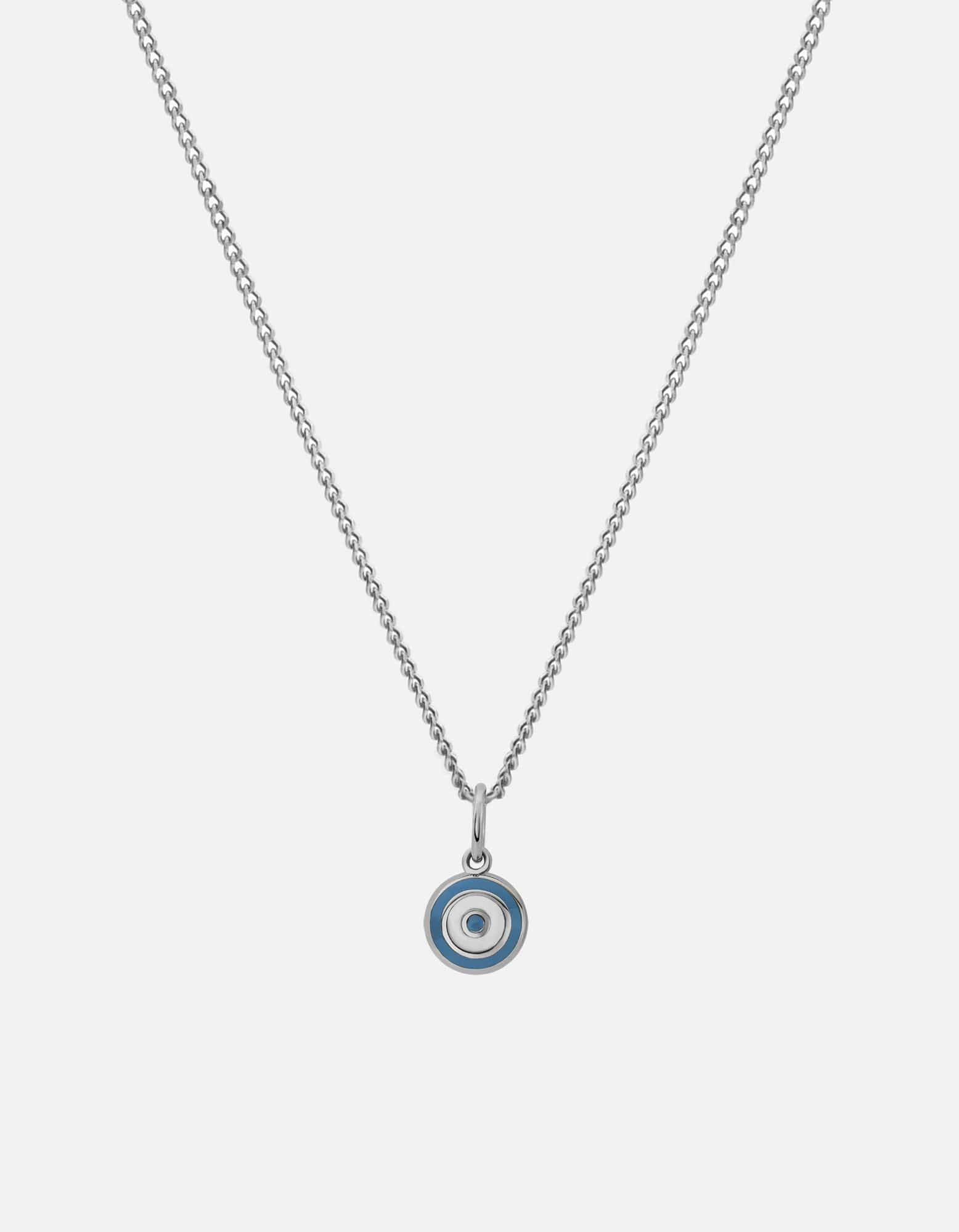 Miansai Necklaces Ojos Necklace, Sterling Silver/Blue Sky Blue / 21 in. / Monogram: No