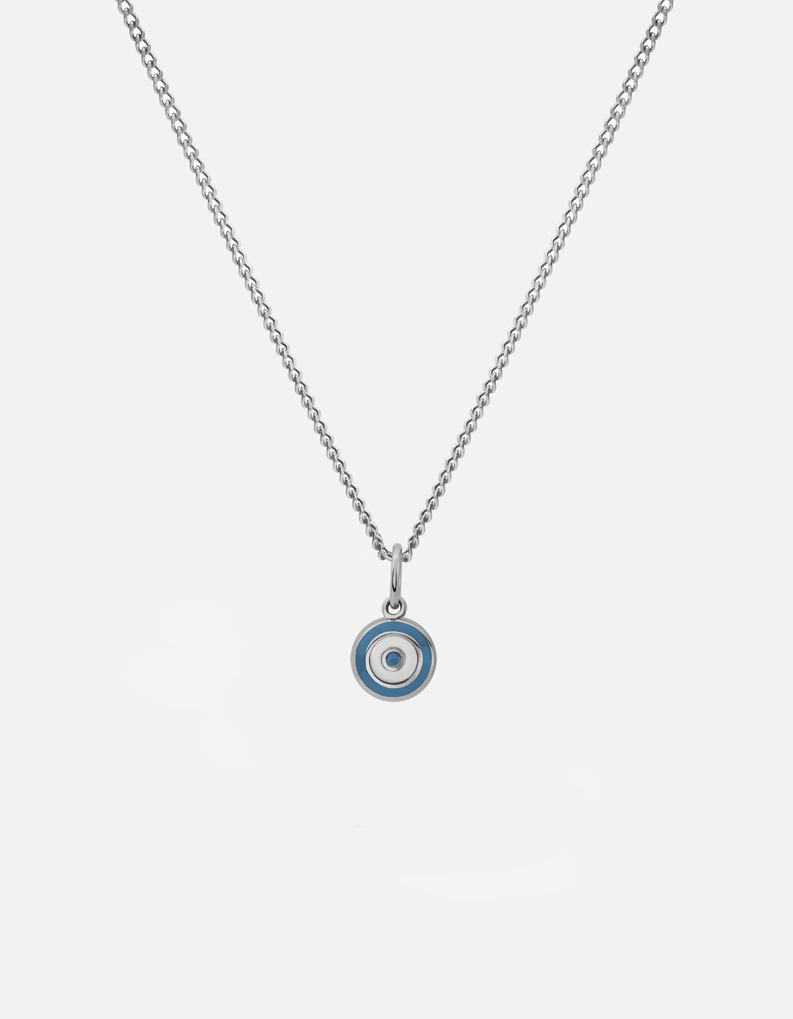 Ojos Evil Eye Necklace, Sterling Silver/Green