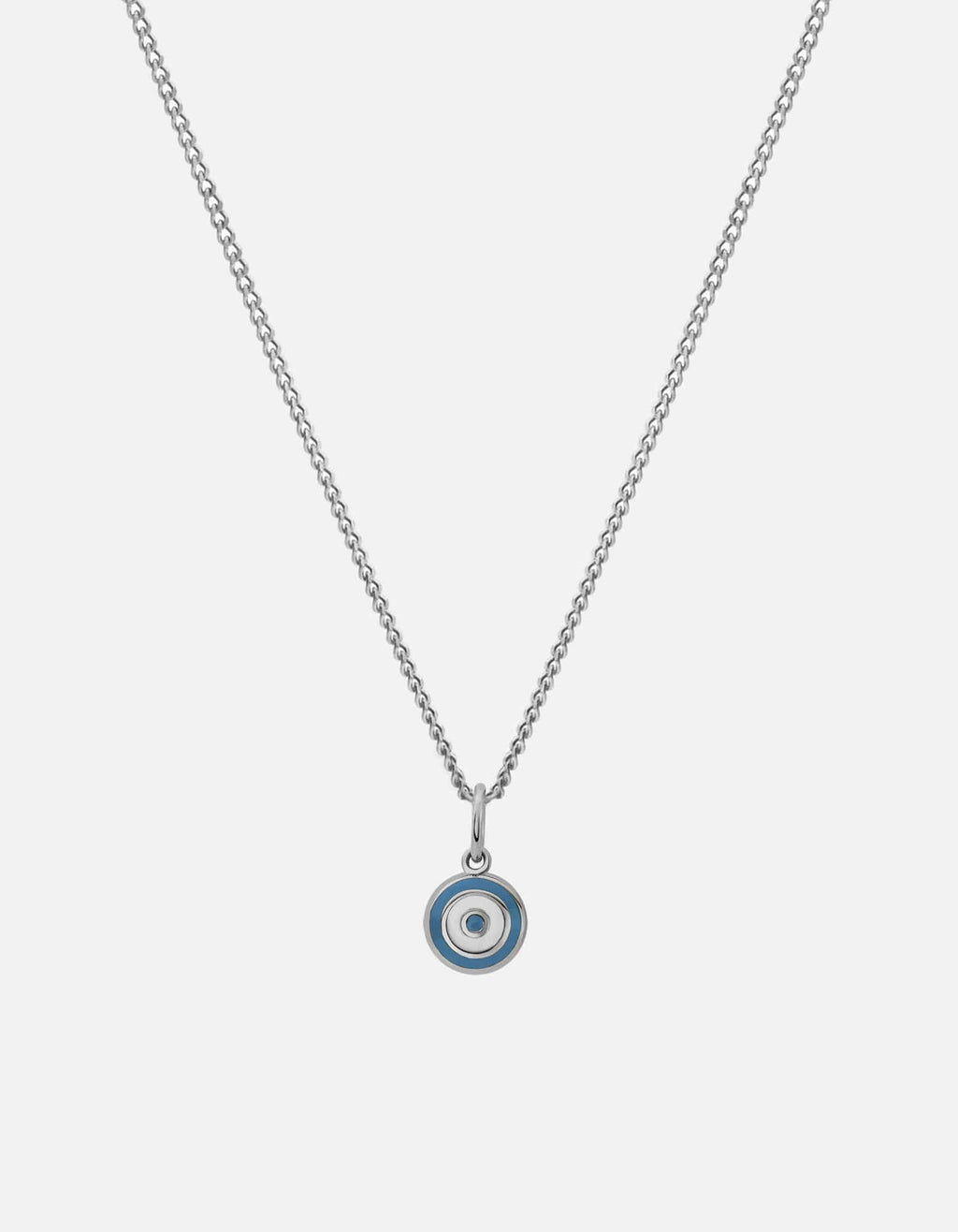 Ojos Evil Eye Necklace, Sterling Silver/Linen