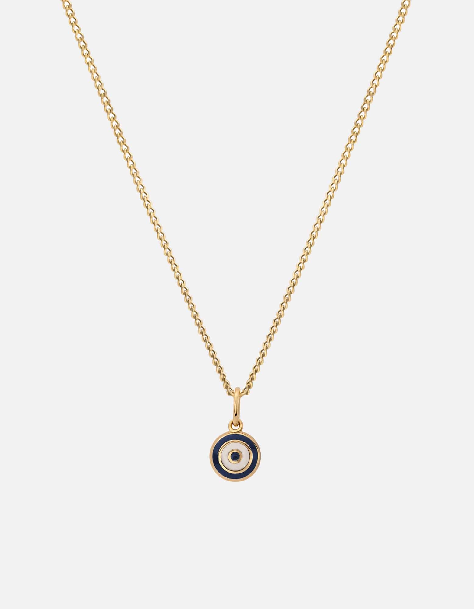 Ojos Evil Eye Necklace, Gold Vermeil/Green