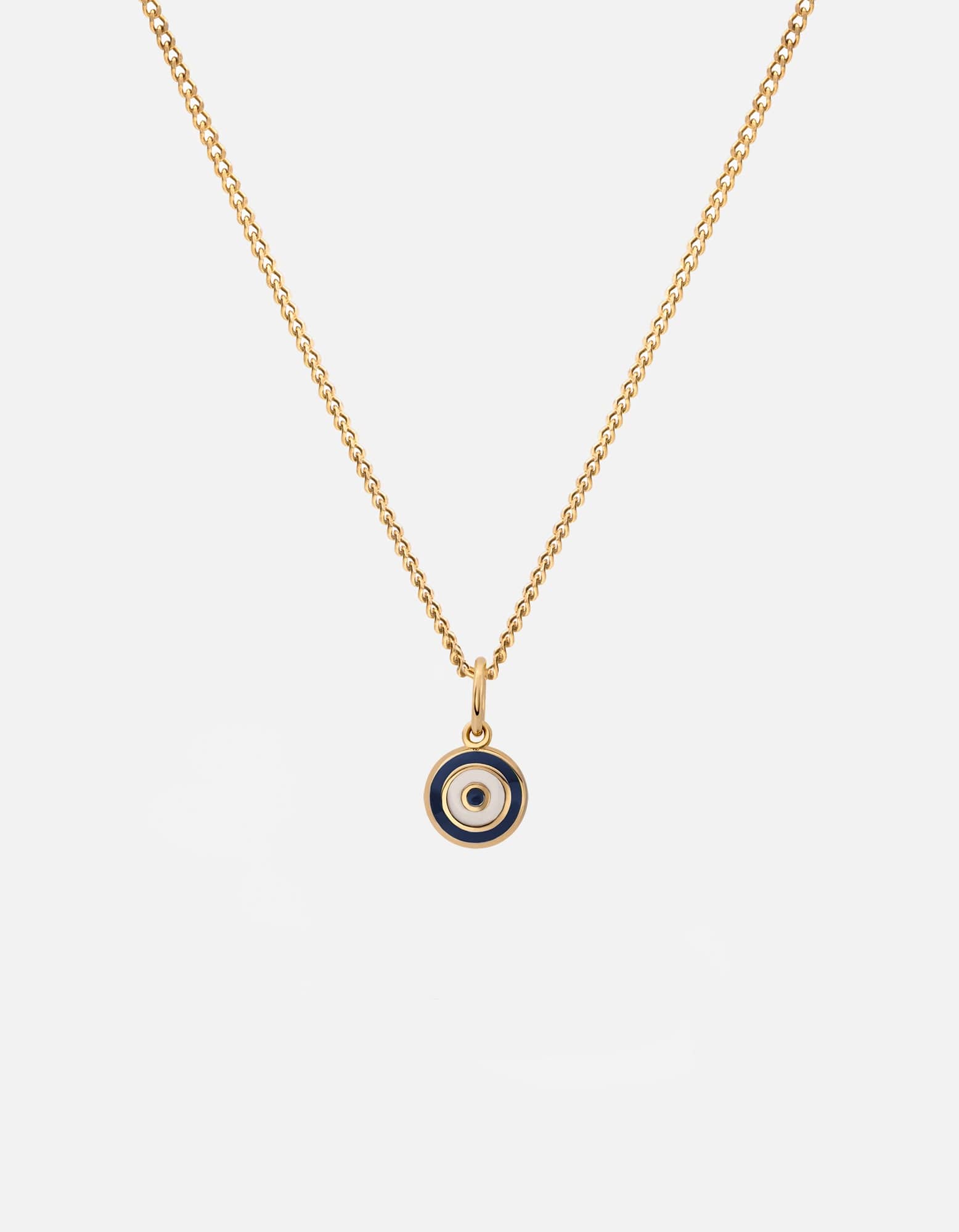 Ojos Evil Eye Necklace, Gold Vermeil/Sky Blue