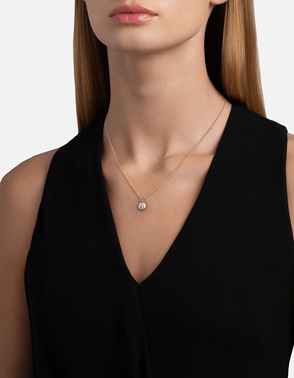 Ojos Evil Eye Necklace, Gold Vermeil/Sky Blue