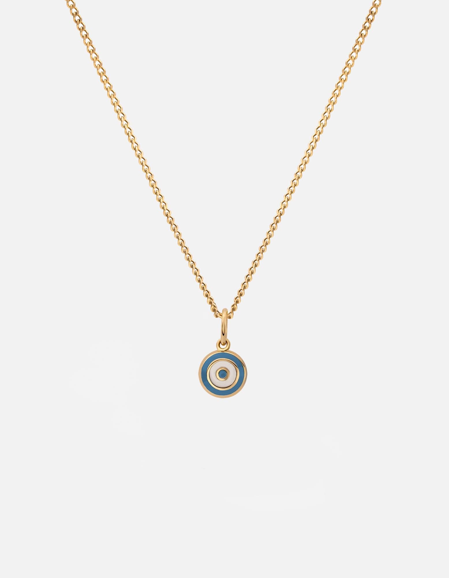 Miansai Necklaces Ojos Necklace, Gold Vermeil/Linen Sky Blue / 18 in. / Monogram: No