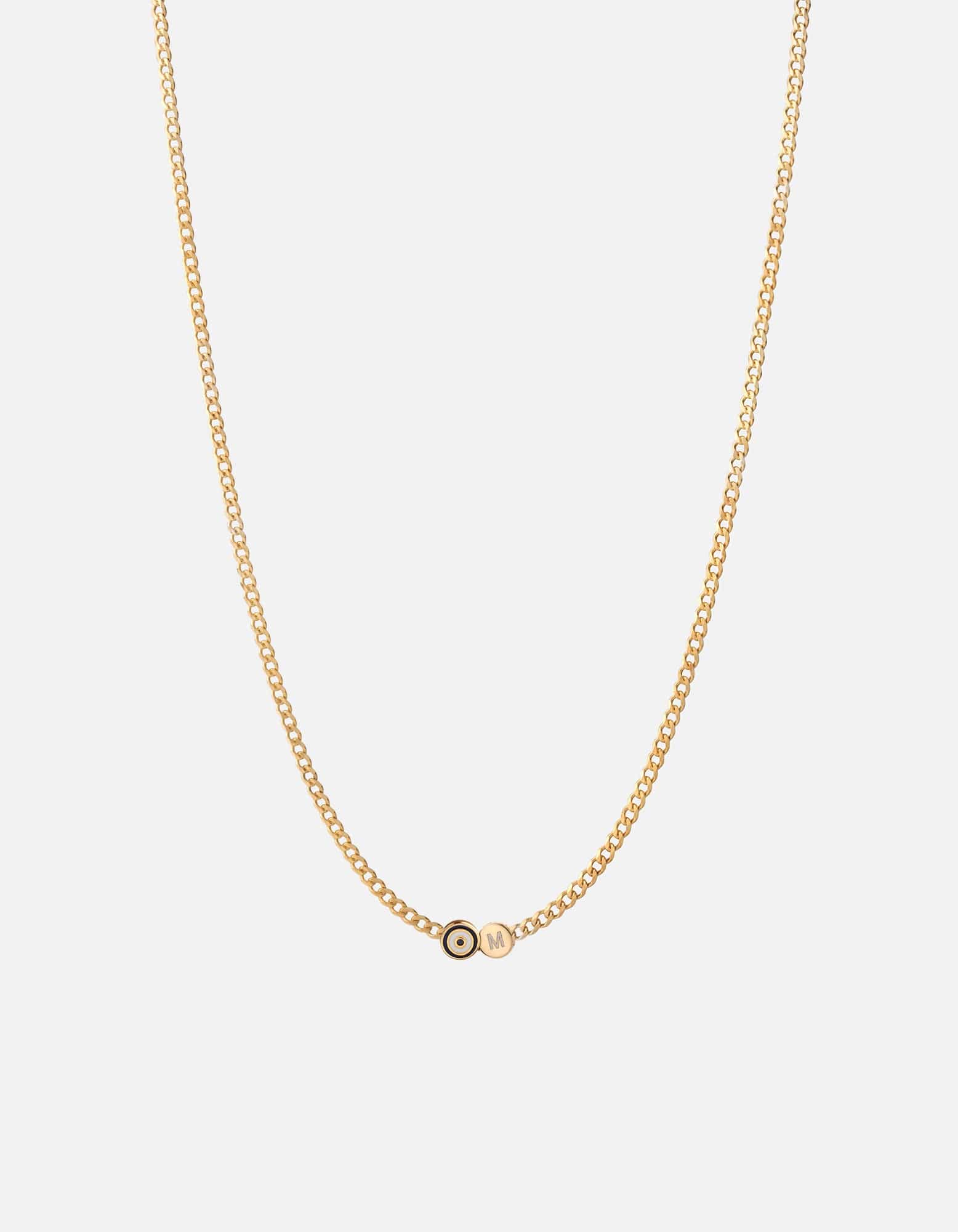 Miansai Necklaces Opus Sapphire Type Chain Necklace, Gold Vermeil/Blue 1 Letter / Blue / 24 in. / Monogram: Yes