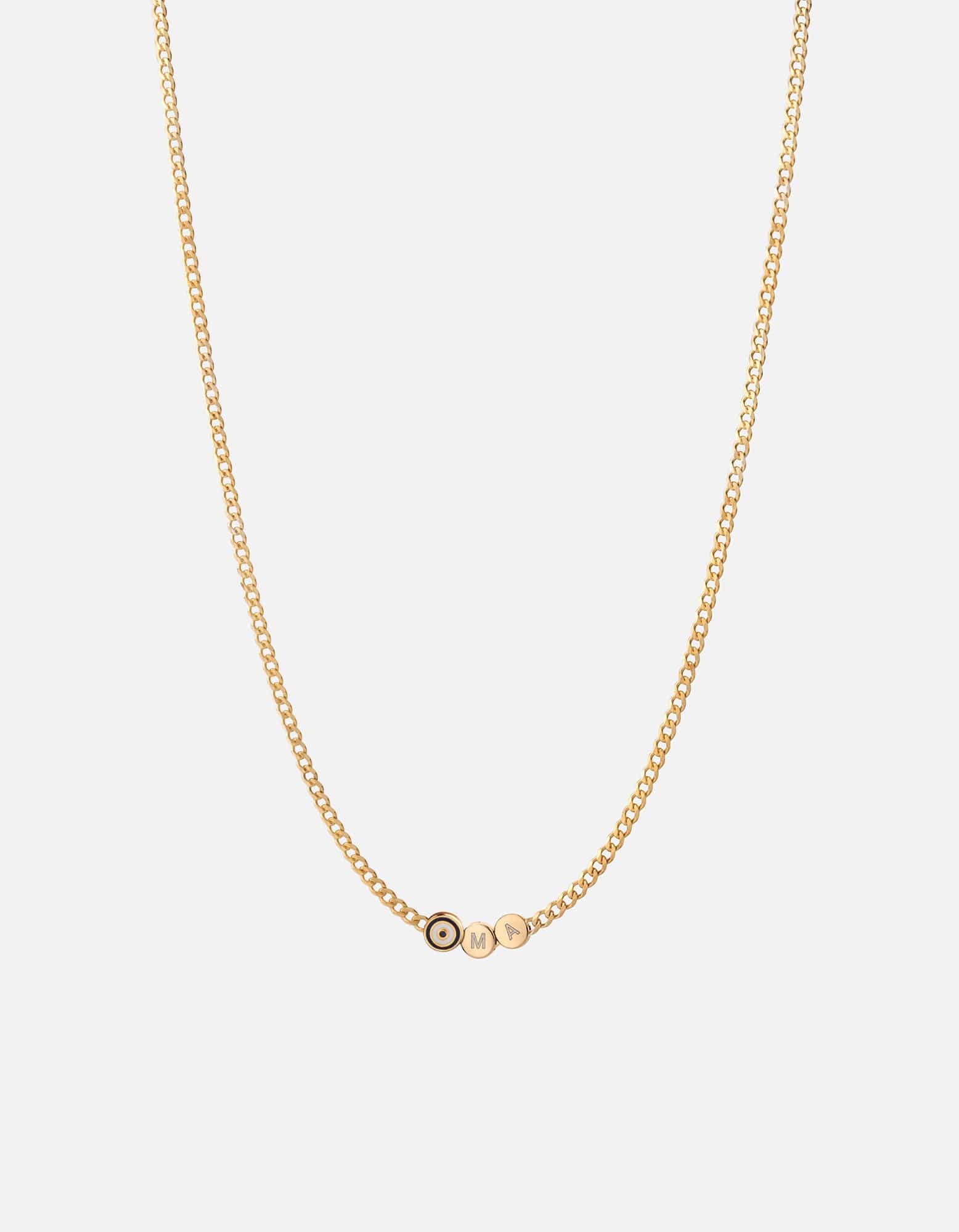 Miansai Necklaces Opus Sapphire Type Chain Necklace, Gold Vermeil/Blue 3 Letters / Blue / 24 in. / Monogram: Yes