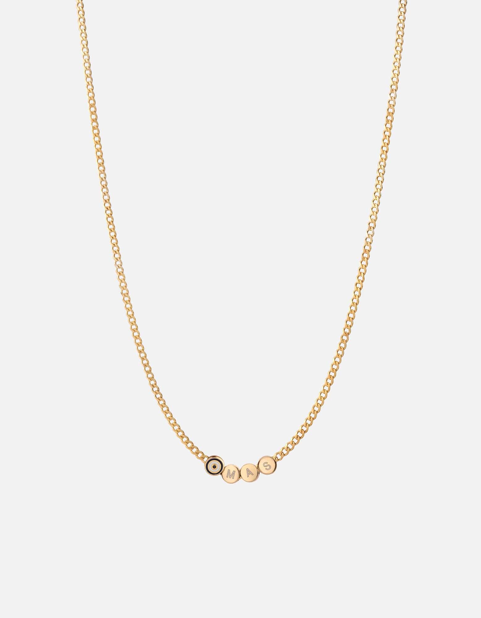 Miansai Necklaces Opus Sapphire Type Chain Necklace, Gold Vermeil/Blue 2 Letters / Blue / 24 in. / Monogram: Yes