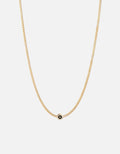 Miansai Necklaces Opus Sapphire Type Chain Necklace, Gold Vermeil/Black No Letter / Black / 24 in. / Monogram: No