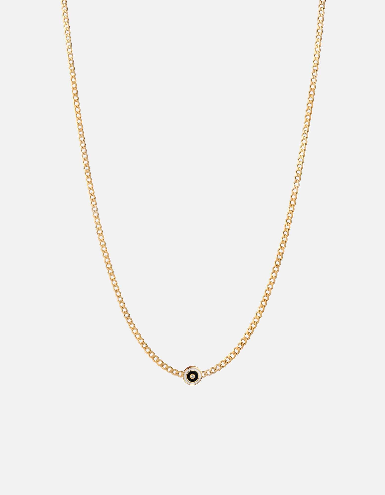 Miansai Necklaces Opus Sapphire Type Chain Necklace, Gold Vermeil/Black No Letter / Black / 24 in. / Monogram: No