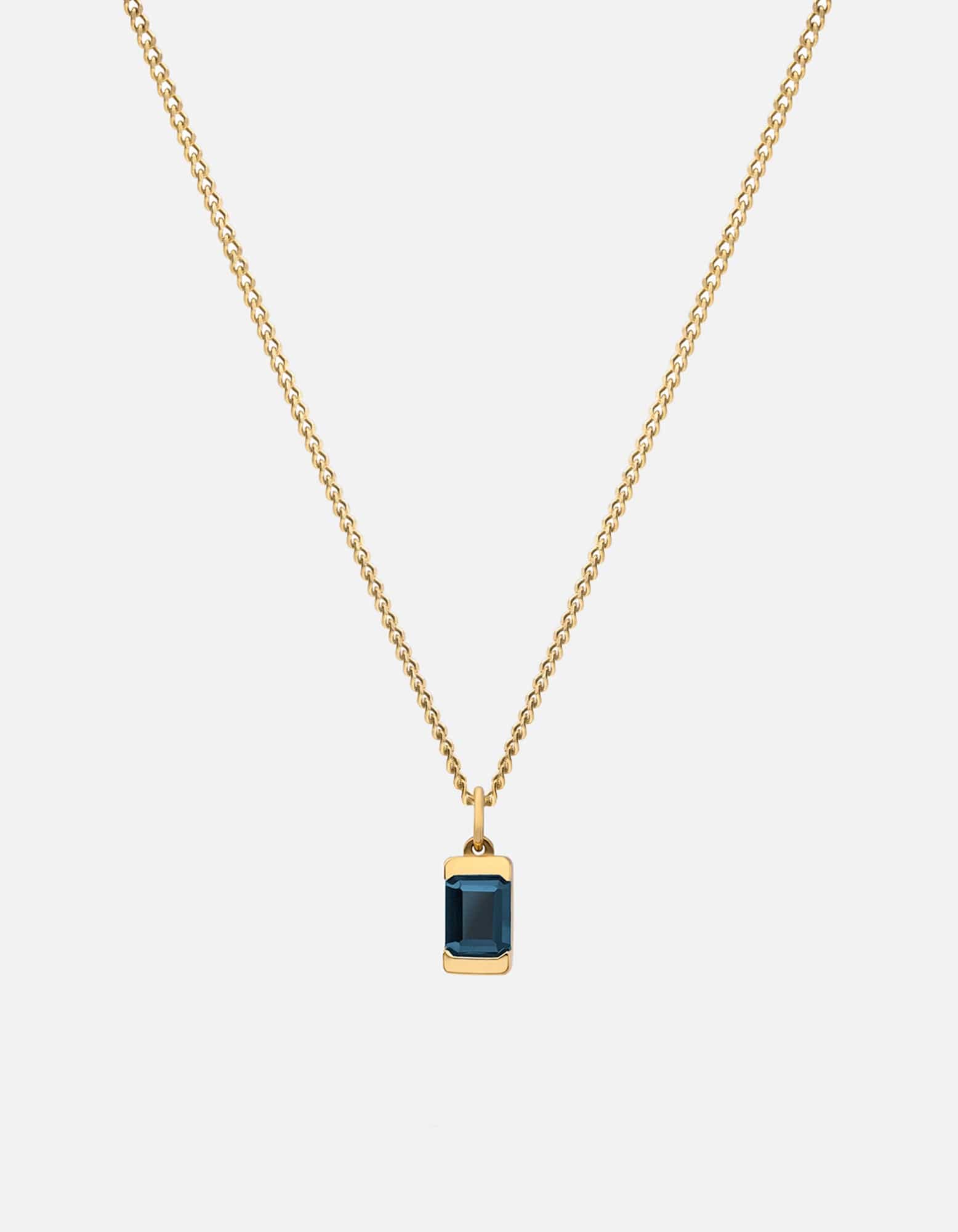 Miansai Necklaces Valor Blue Topaz Necklace, Gold Vermeil Blue / 21 in.
