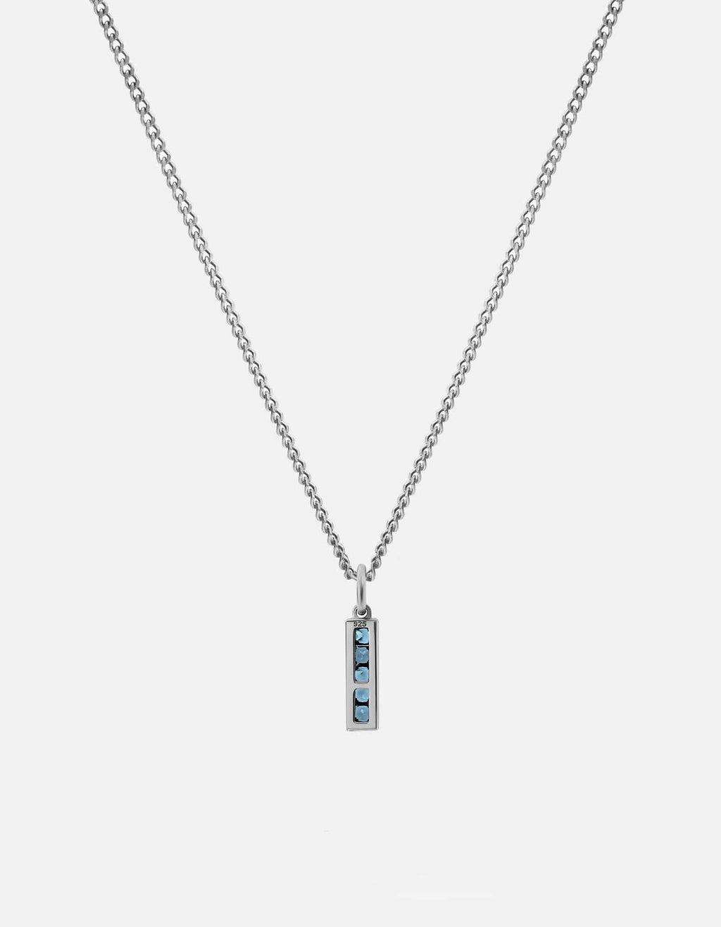Miansai Necklaces Slim Totem Topaz Necklace, Sterling Silver Blue / 21 in.