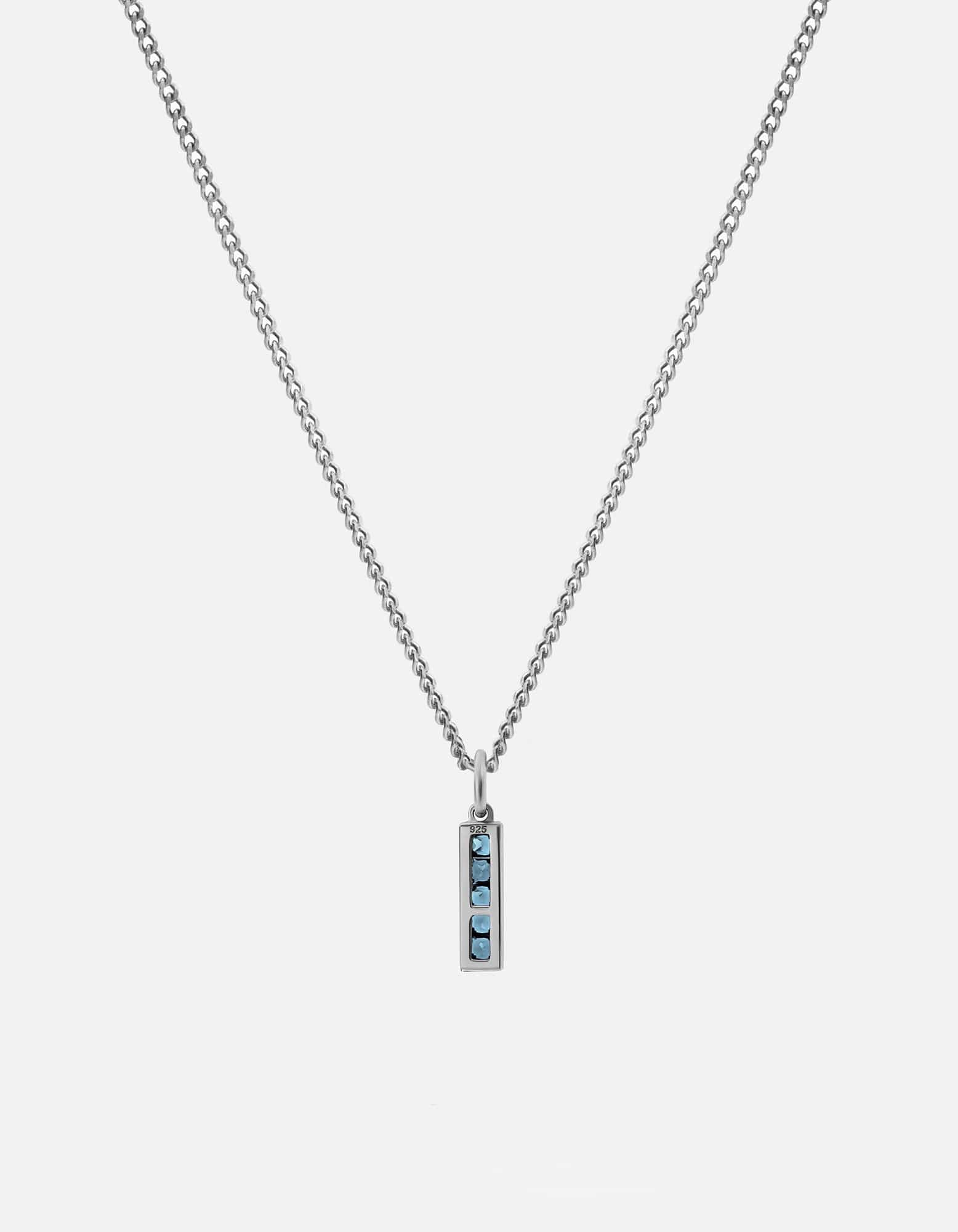 Miansai Necklaces Slim Totem Topaz Necklace, Sterling Silver Blue / 21 in.