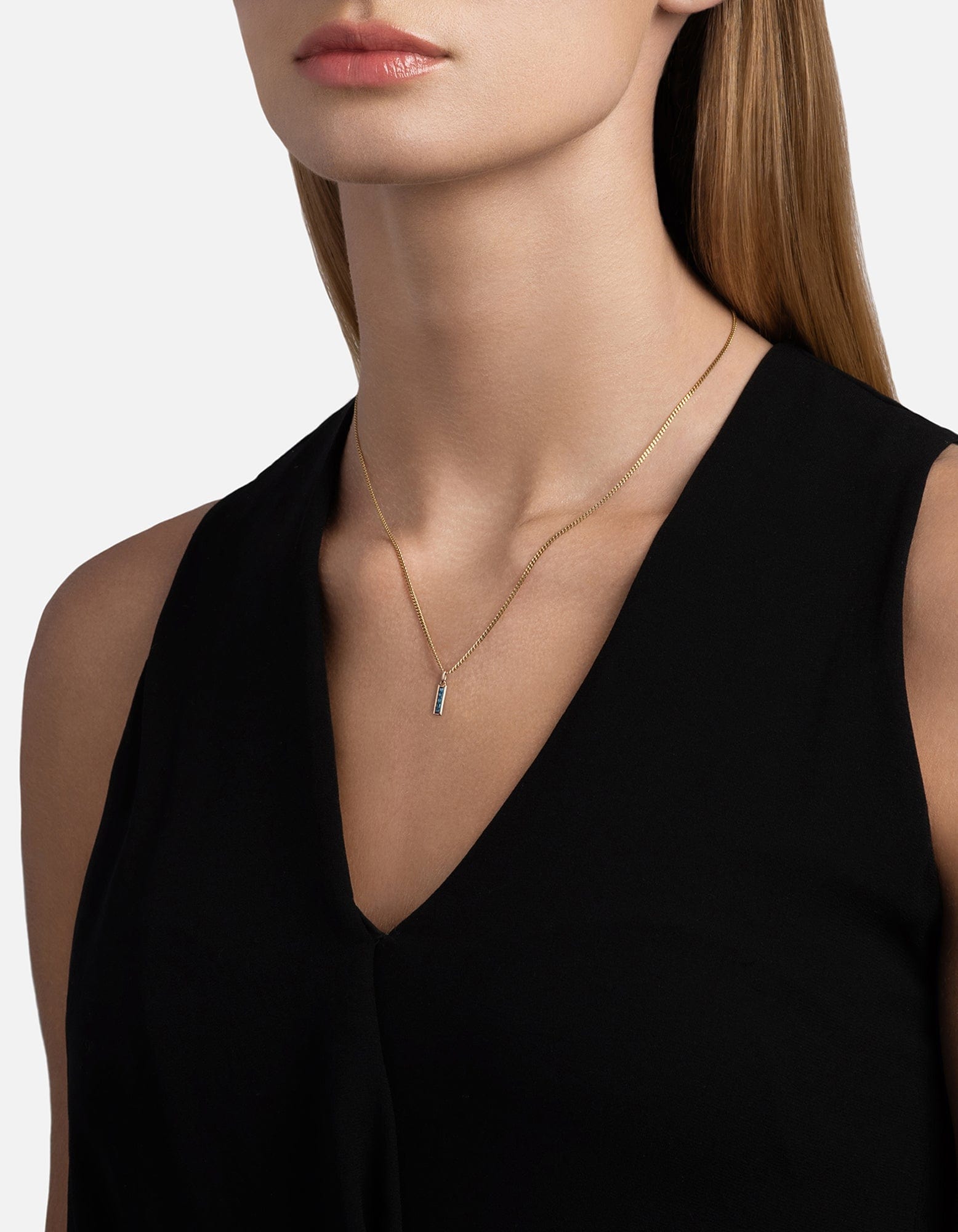 Slim Totem Topaz Necklace, Gold Vermeil