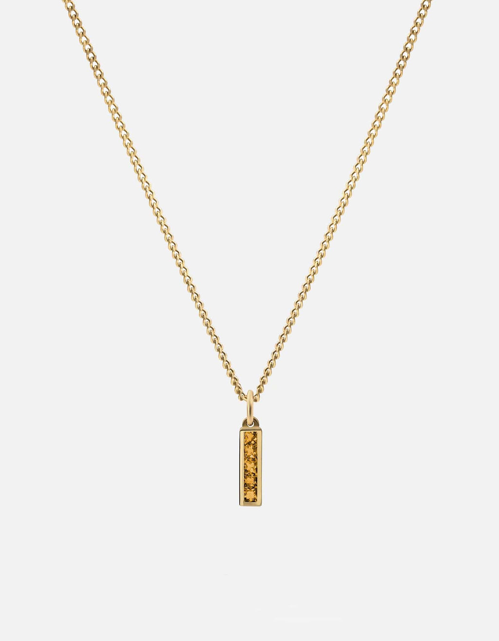 Slim Totem Citrine Necklace, Gold Vermeil