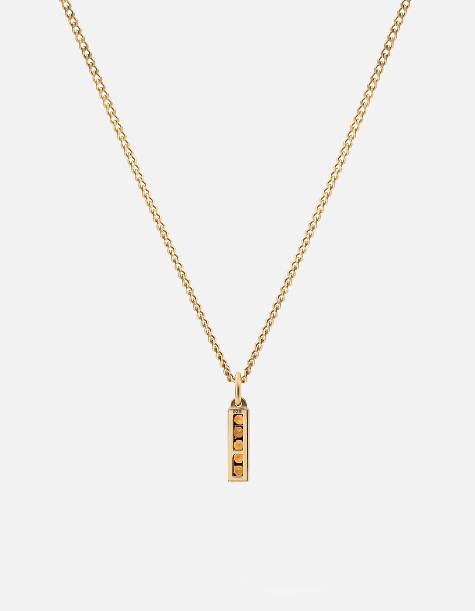 Miansai Necklaces Slim Totem Citrine Necklace, Gold Vermeil Orange / 21 in.