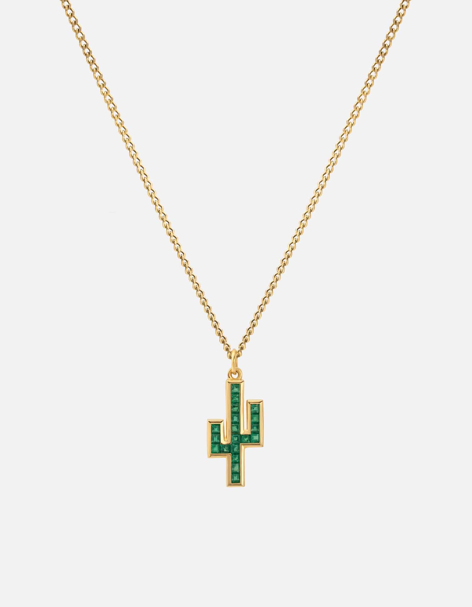Miansai Necklaces Cactus Onyx Necklace, Gold Vermeil Green / 18 in.