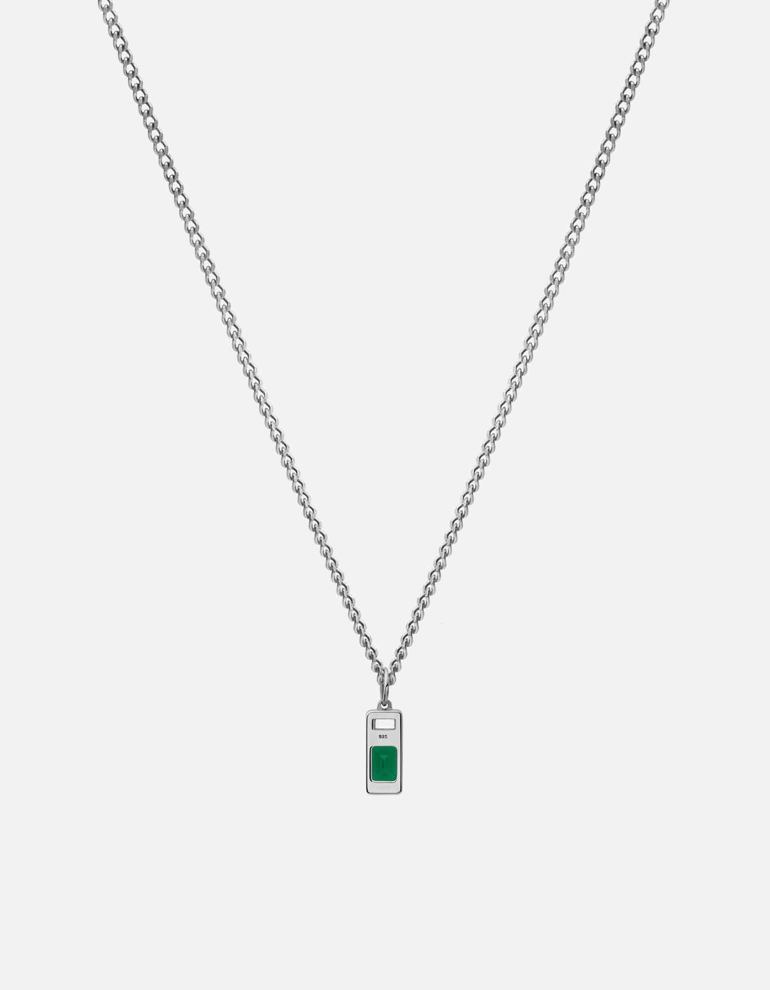 Everett Agate Pendant Necklace, Sterling Silver
