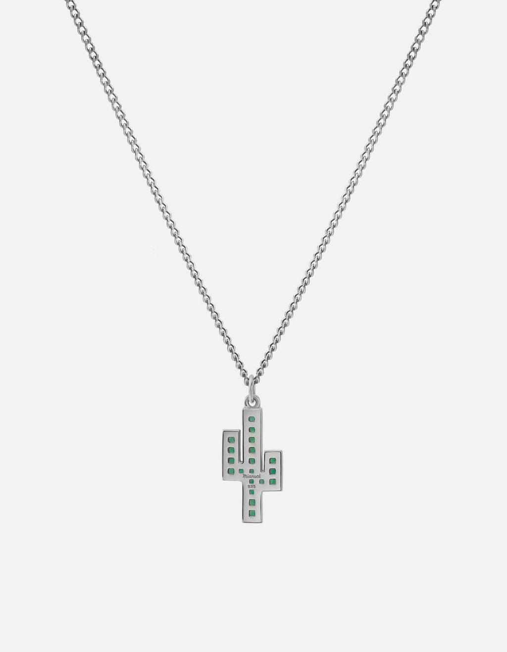 Cactus Onyx Pendant Necklace, Sterling Silver