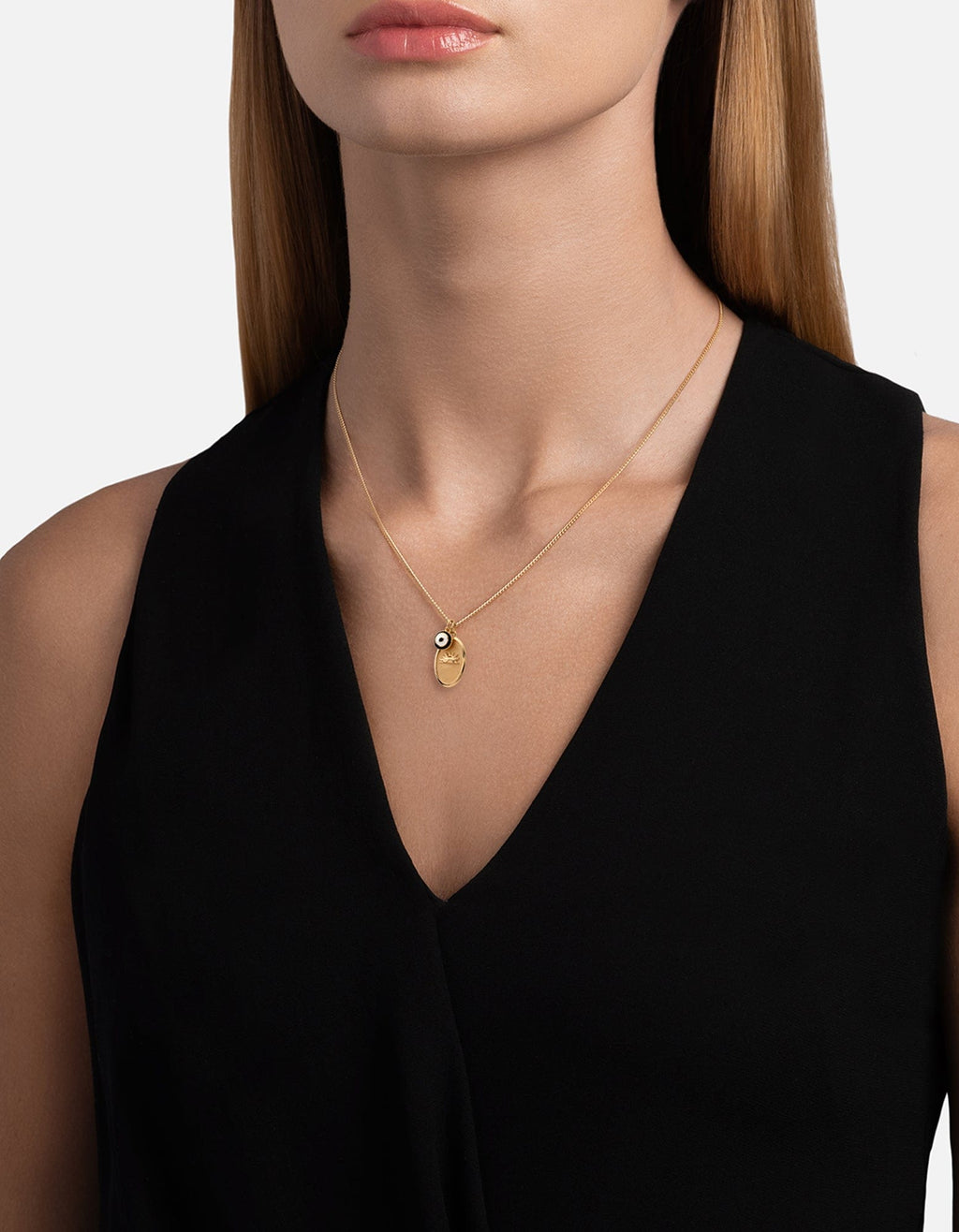 Dawn Necklace, Gold Vermeil/Black