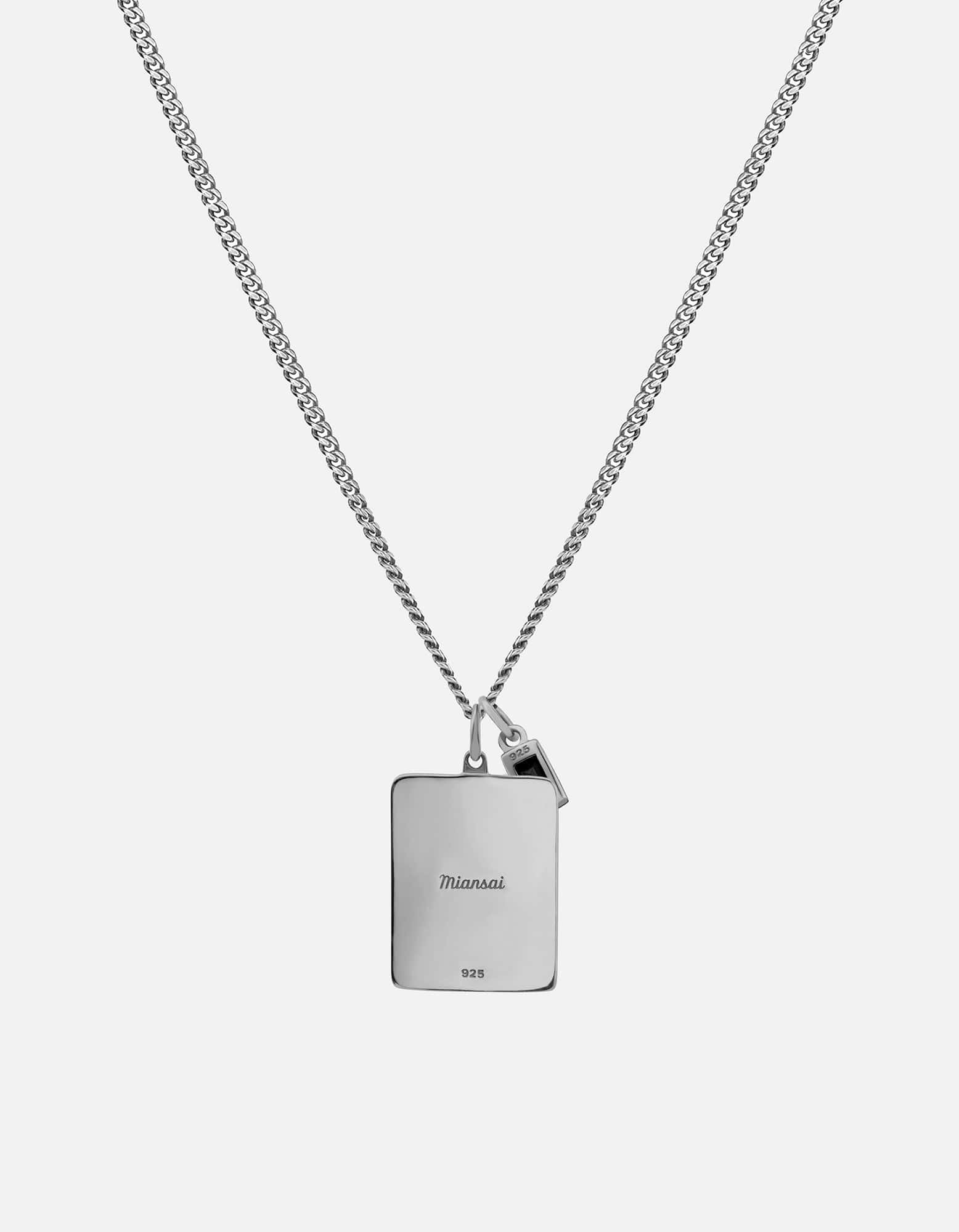 Wolf Onyx Necklace, Sterling Silver/Black