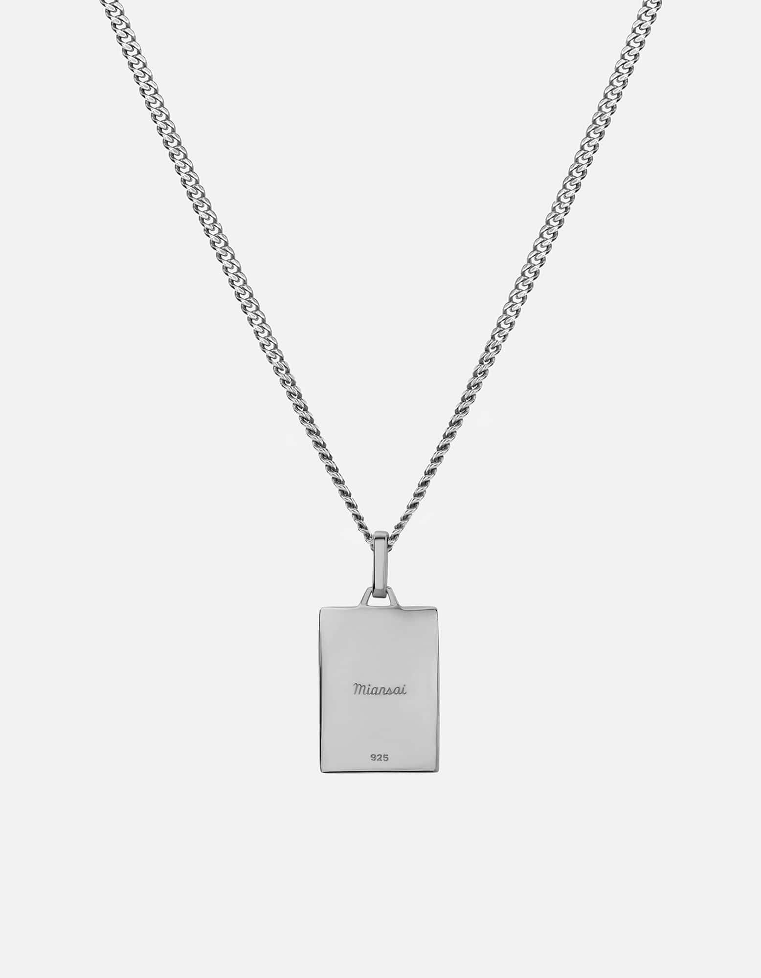 Enzo Pendant Necklace, Sterling Silver / Black