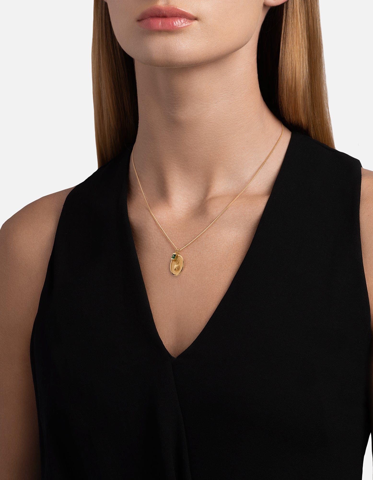 Pina Agate Necklace, Gold Vermeil