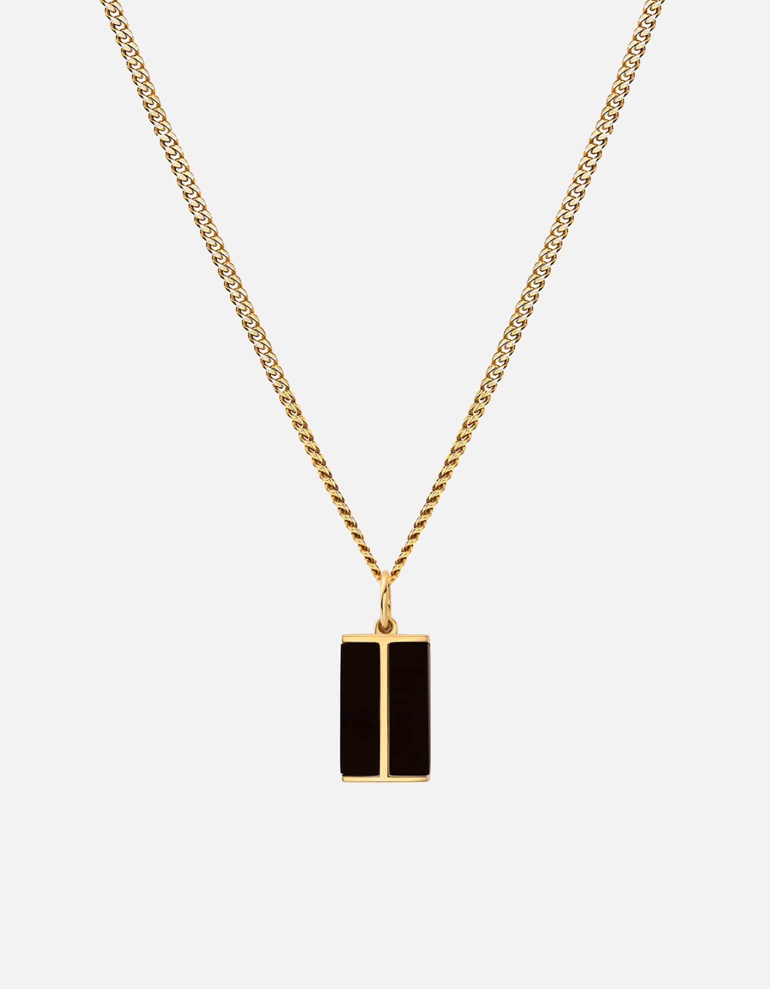 Miansai Necklaces Duo Onyx Pendant Necklace, Gold Vermeil Black / 21 in.