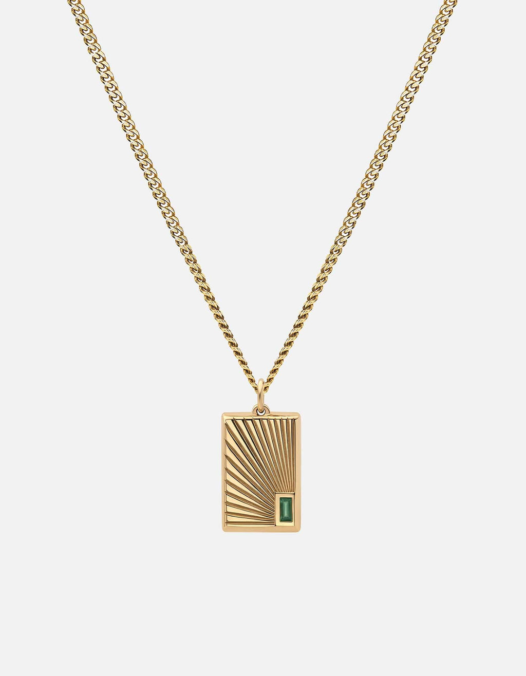 Miansai Necklaces Luma Agate Necklace, Gold Vermeil Green / 21 in. / Monogram: No
