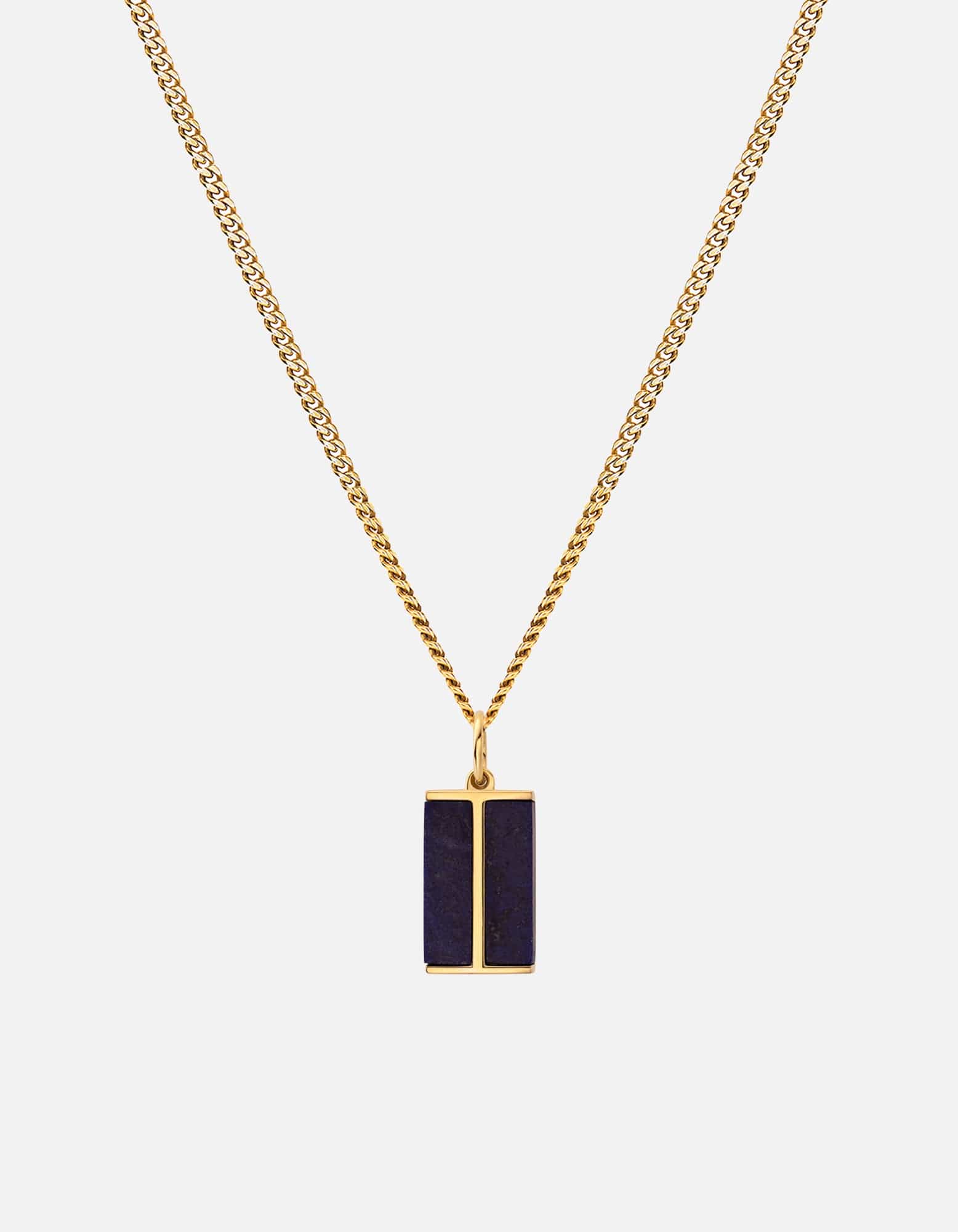 Miansai Necklaces Duo Lapis Pendant Necklace, Gold Vermeil Blue / 21 in.