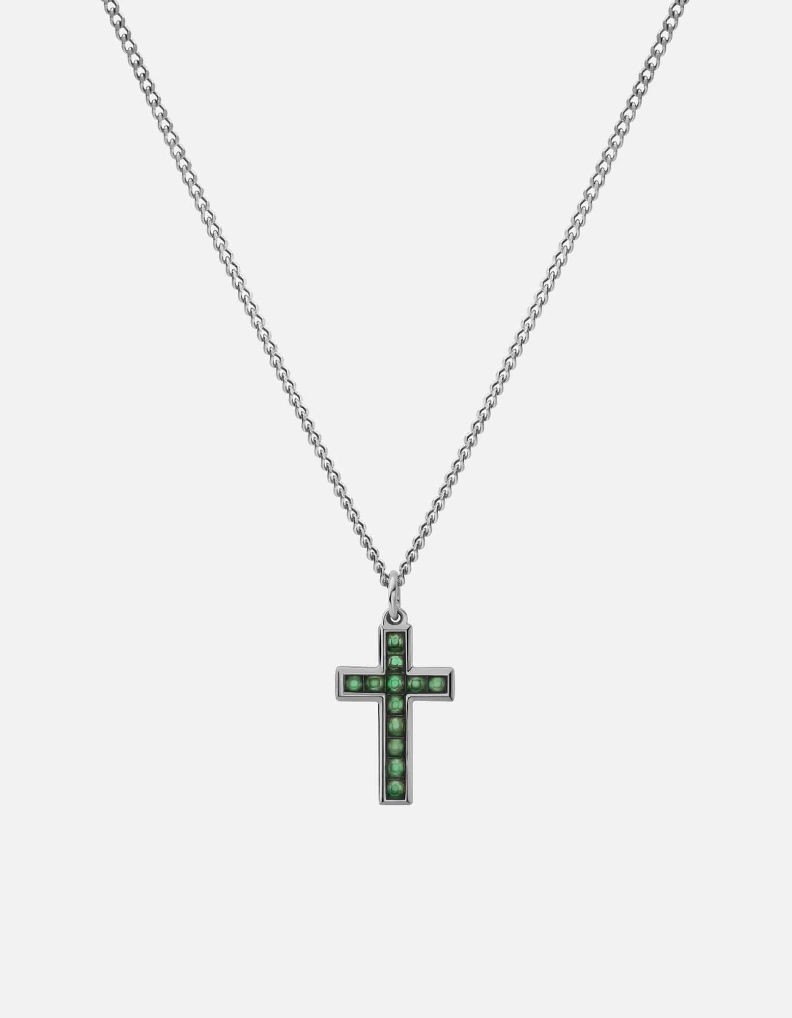 Miansai Necklaces Kruse Agate Necklace, Sterling Silver Green / 24 in.