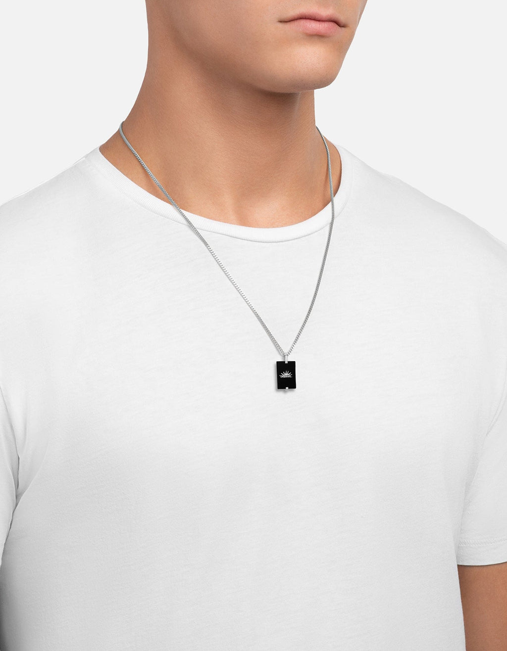Sol Onyx Pendant Necklace, Sterling Silver