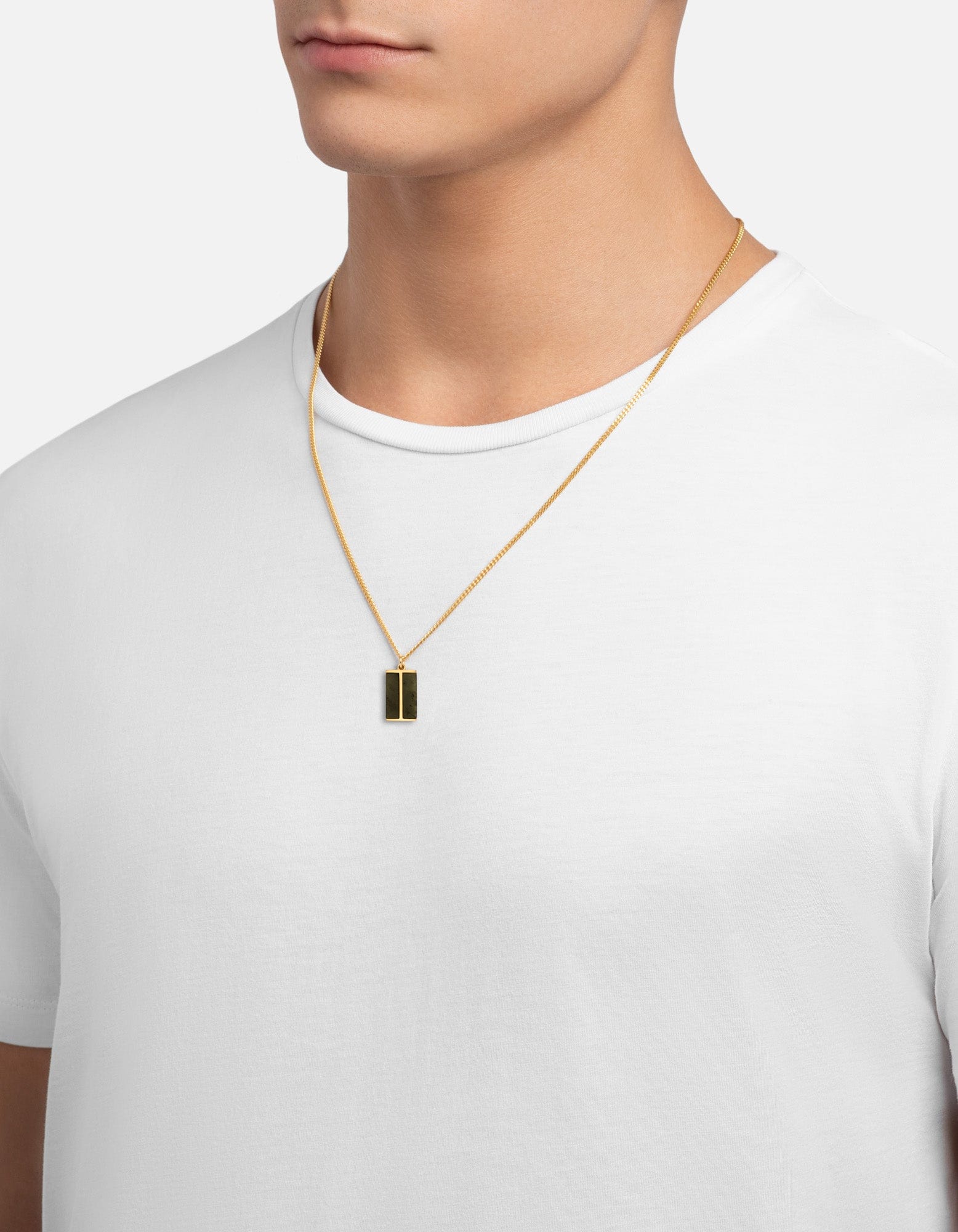 Duo Jasper Pendant Necklace, Gold Vermeil