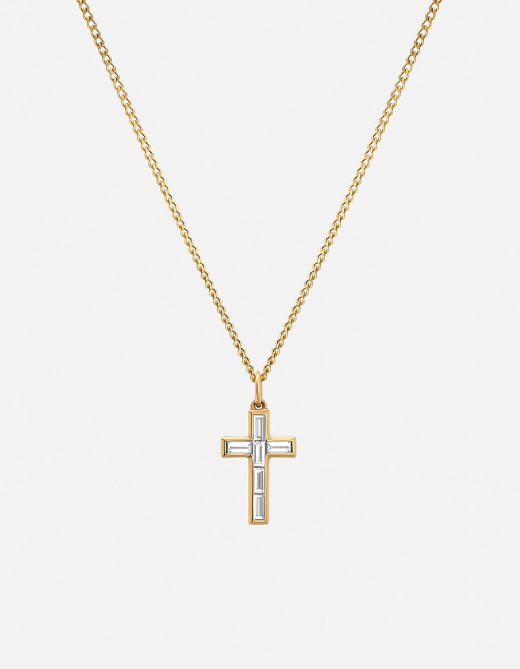 Miansai Necklaces Cruxe Diamond Cross Pendant Necklace, 14k Gold Polished Gold / 21in.